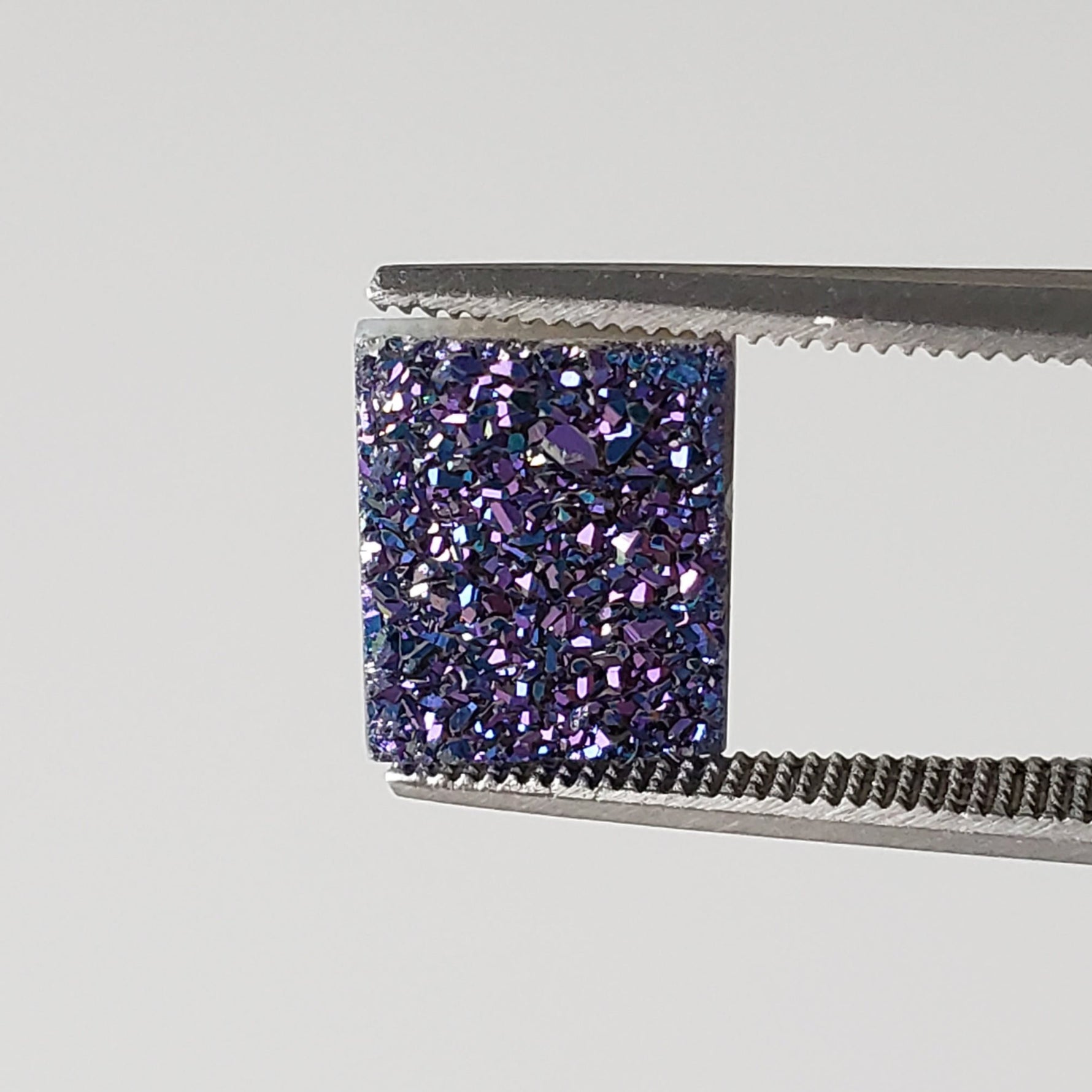   Titanium Druzy | Rectangular Tablet | Mystic Rainbow Drusy | 10.1x8mm 