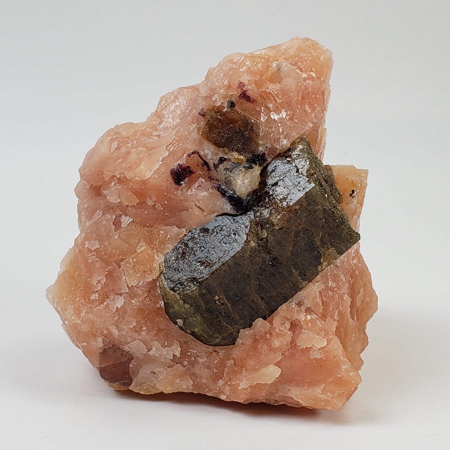   Fluorapatite Crystal on Calcite Matrix | 304 grams | Yates Mine, Canada 