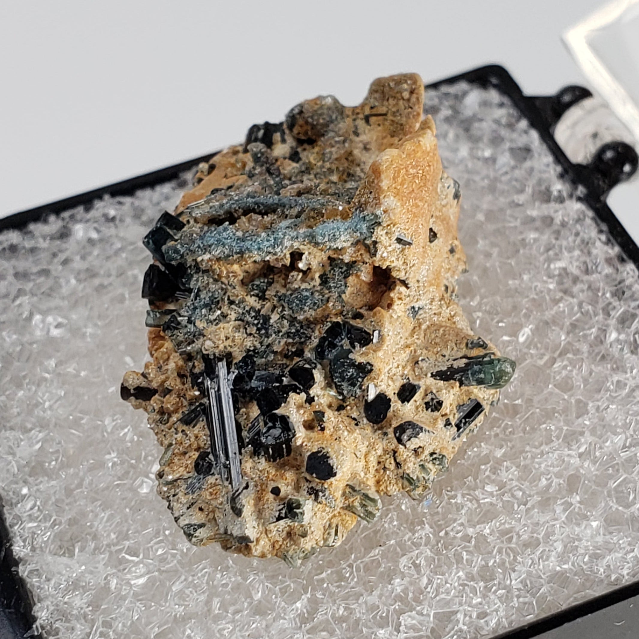   Natural Tourmaline Cluster | Perky Box Thumbnail Specimen | Mount Mica Quarry | Paris, Oxford County, Maine, USA 