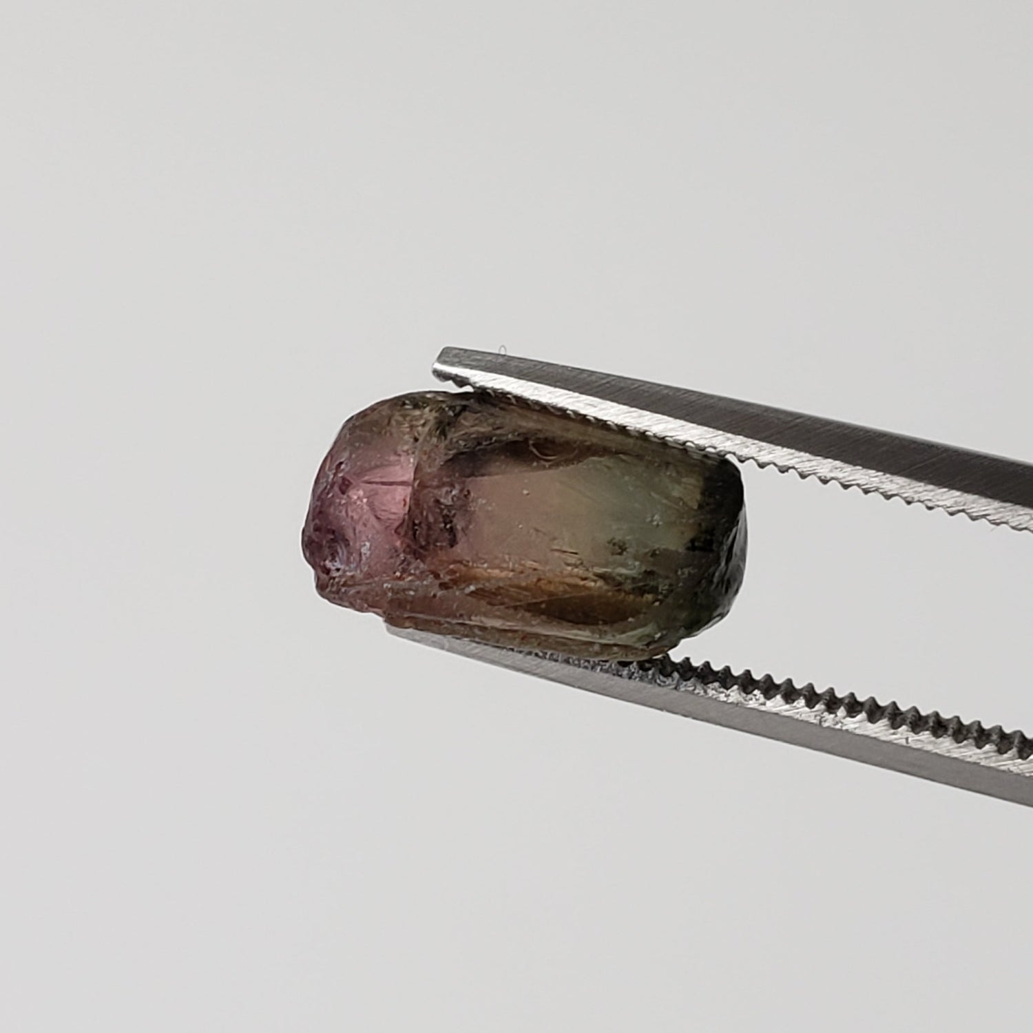 Cristal de tourmaline bicolore naturel | Tourmaline brute | 10 mm 3,9 cts | Afrique