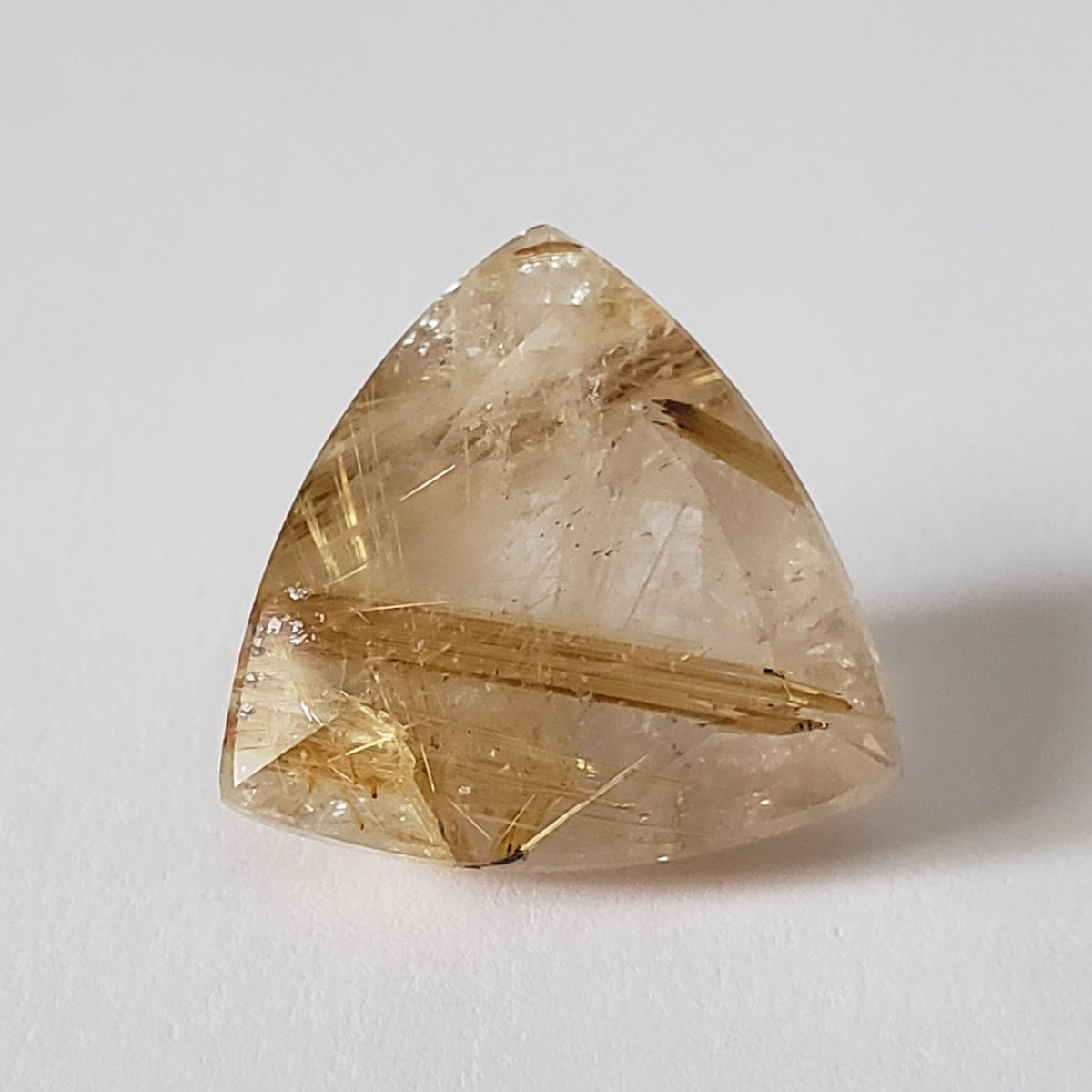  Rutilated Quartz | Trilliant Cut | 18mm | Brazil 