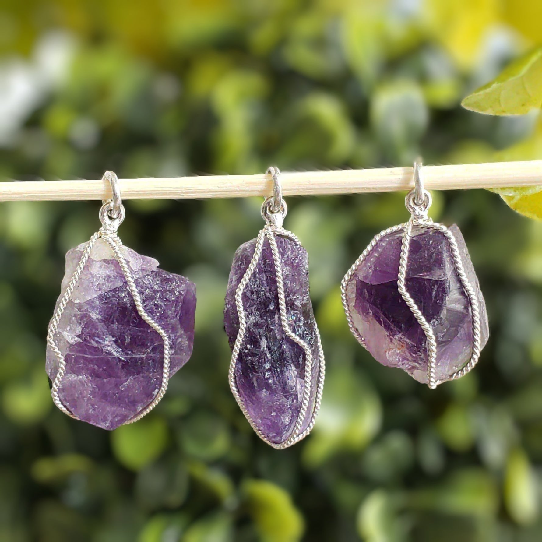 Amethyst Pendant | 925 Silver Wire Wrapped Pendant | Natural Raw Amethyst