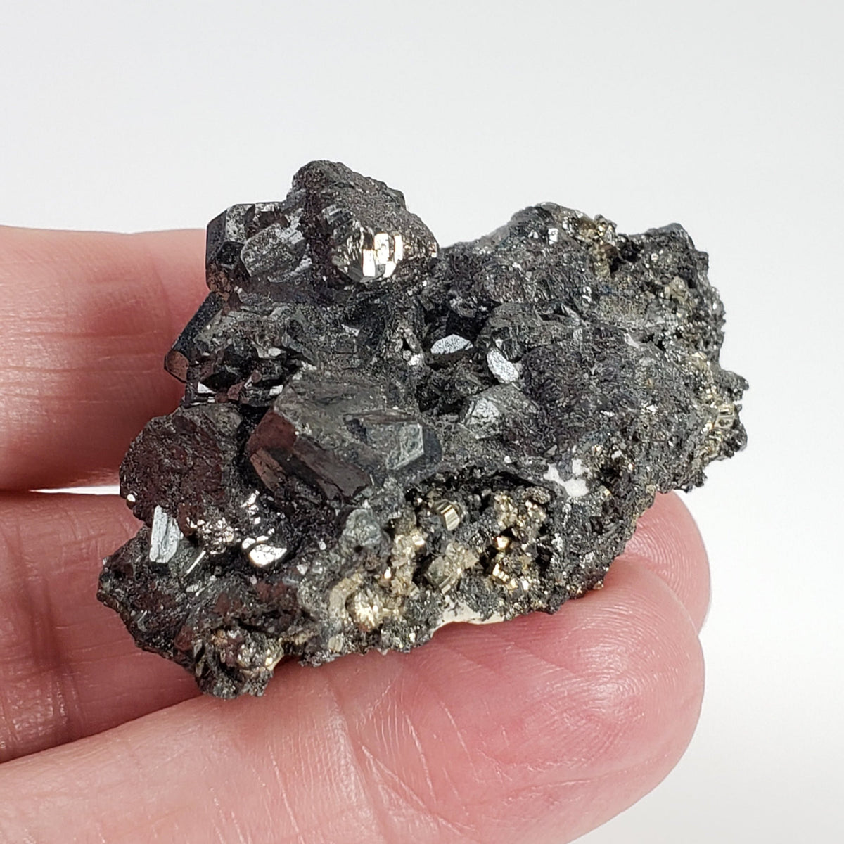  Tetrahedrite Pyrite Calcite and Quartz Cluster 42.21 Grams from Lima Peru 