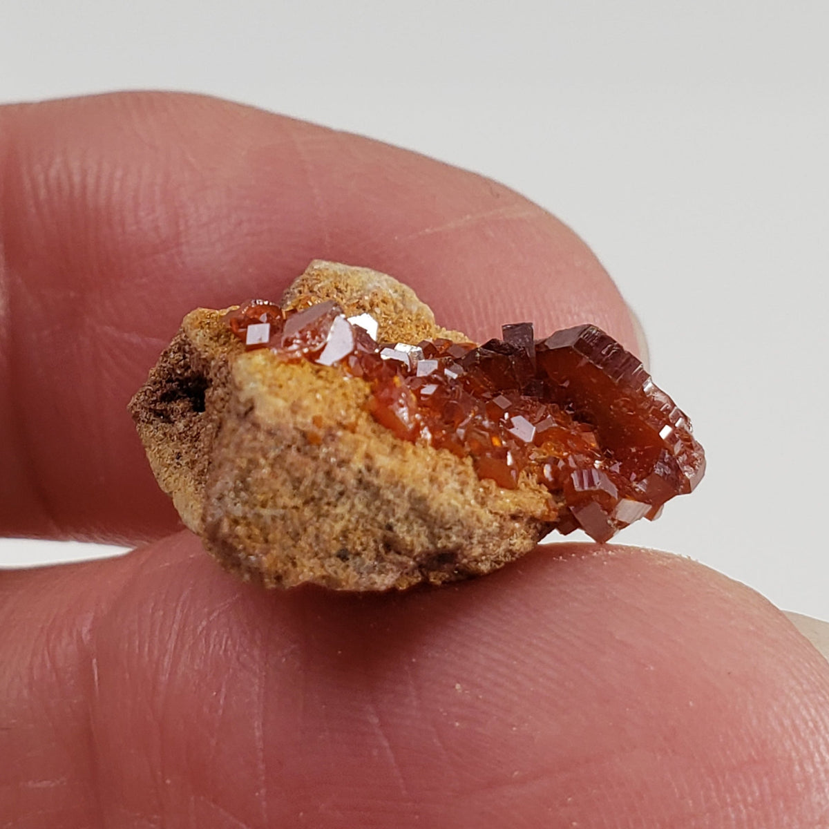  Vanadinite on Barite Crystal 3 grams Mibladen, Morocco 