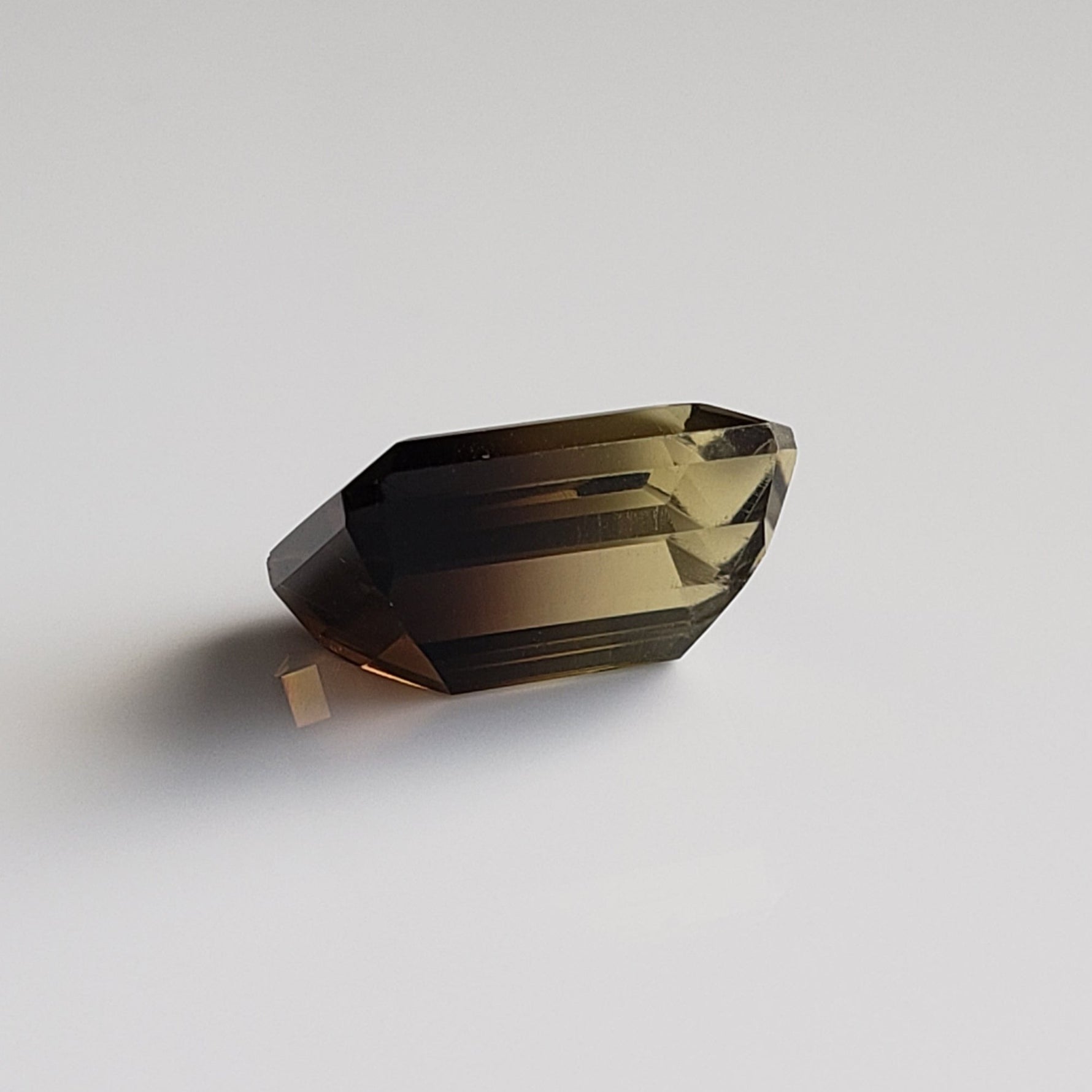  Citrine | Octagon Cut | Lemon-Black Bi-Color | 14x12mm 