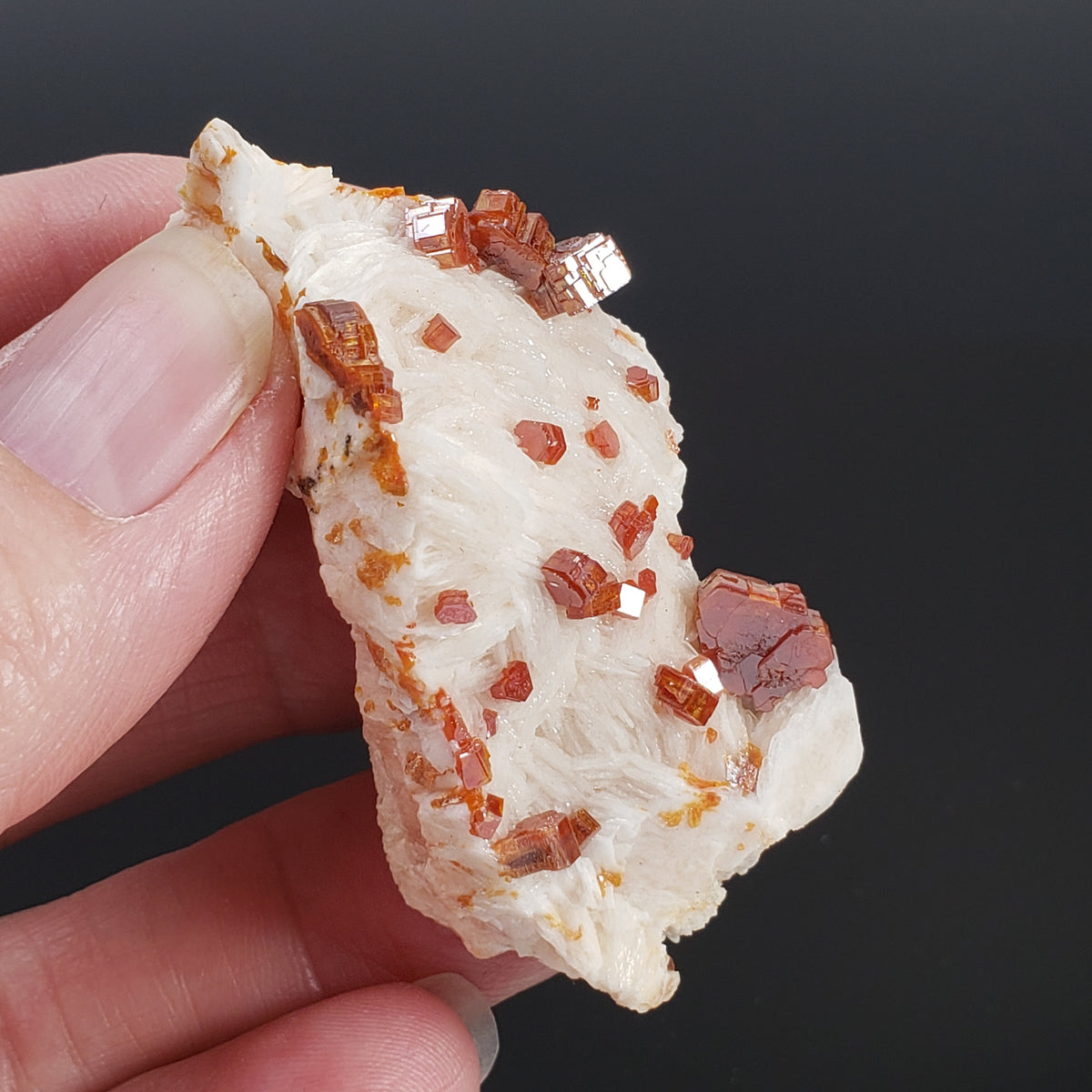  Vanadinite on Barite Crystal | 59.9 grams | Mibladen, Morocco 