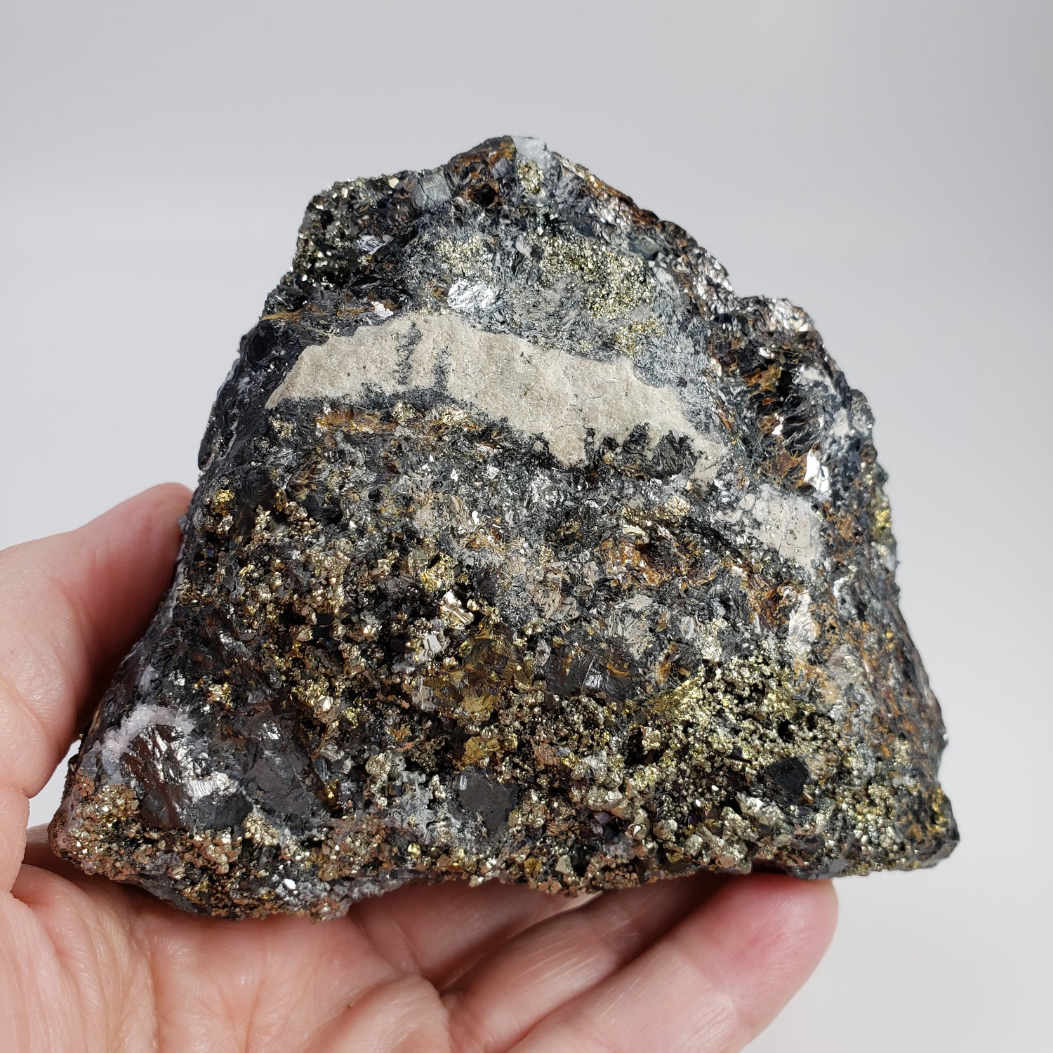  Tetrahedrite Pyrite and Quartz Cluster 904 Grams from Lima Peru 