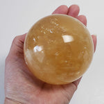  Amber Calcite Sphere 87 mm, 3.4 inches 952 grams China 