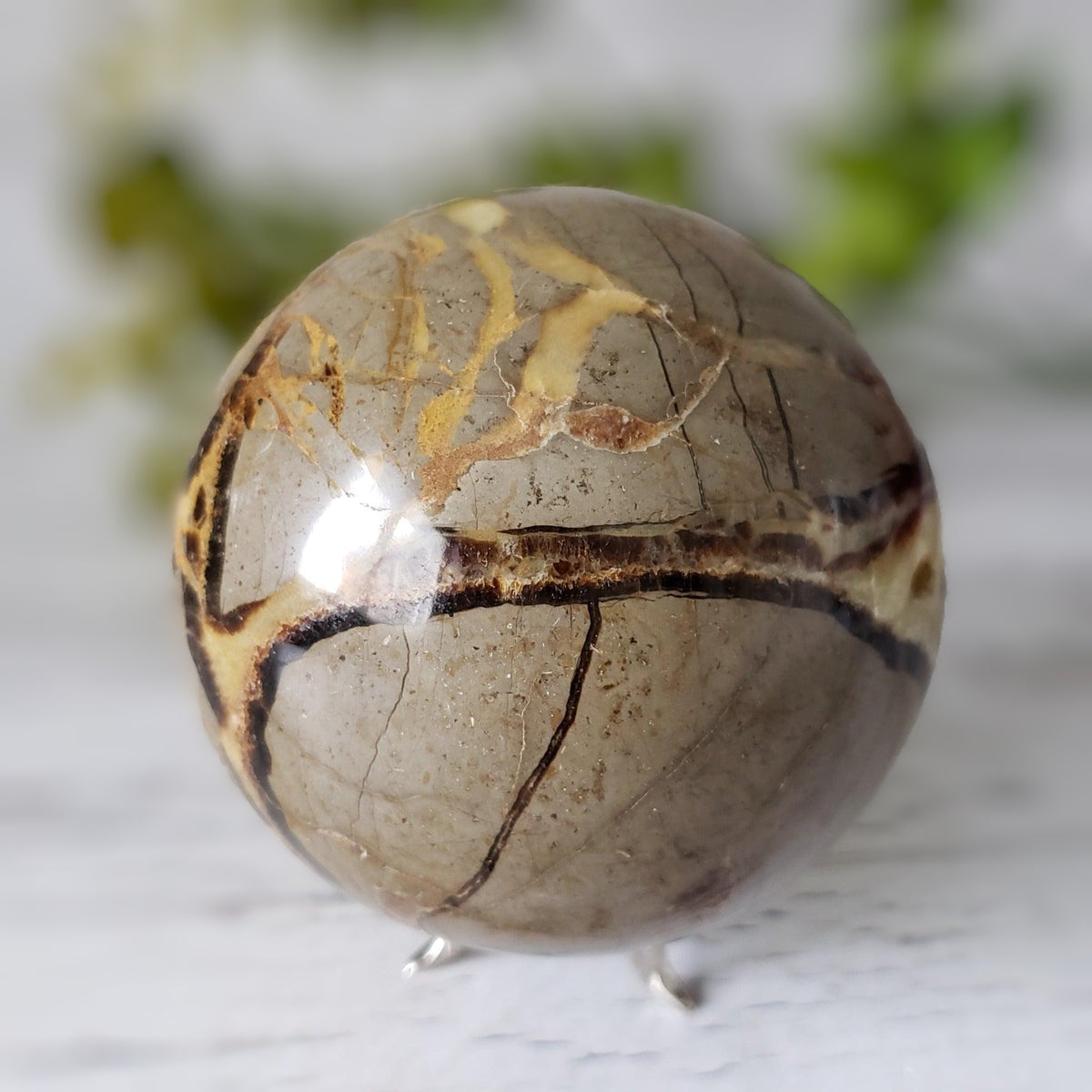 Septarian Calcite Sphere | 92 mm, 3.6 in | 1.09 kg