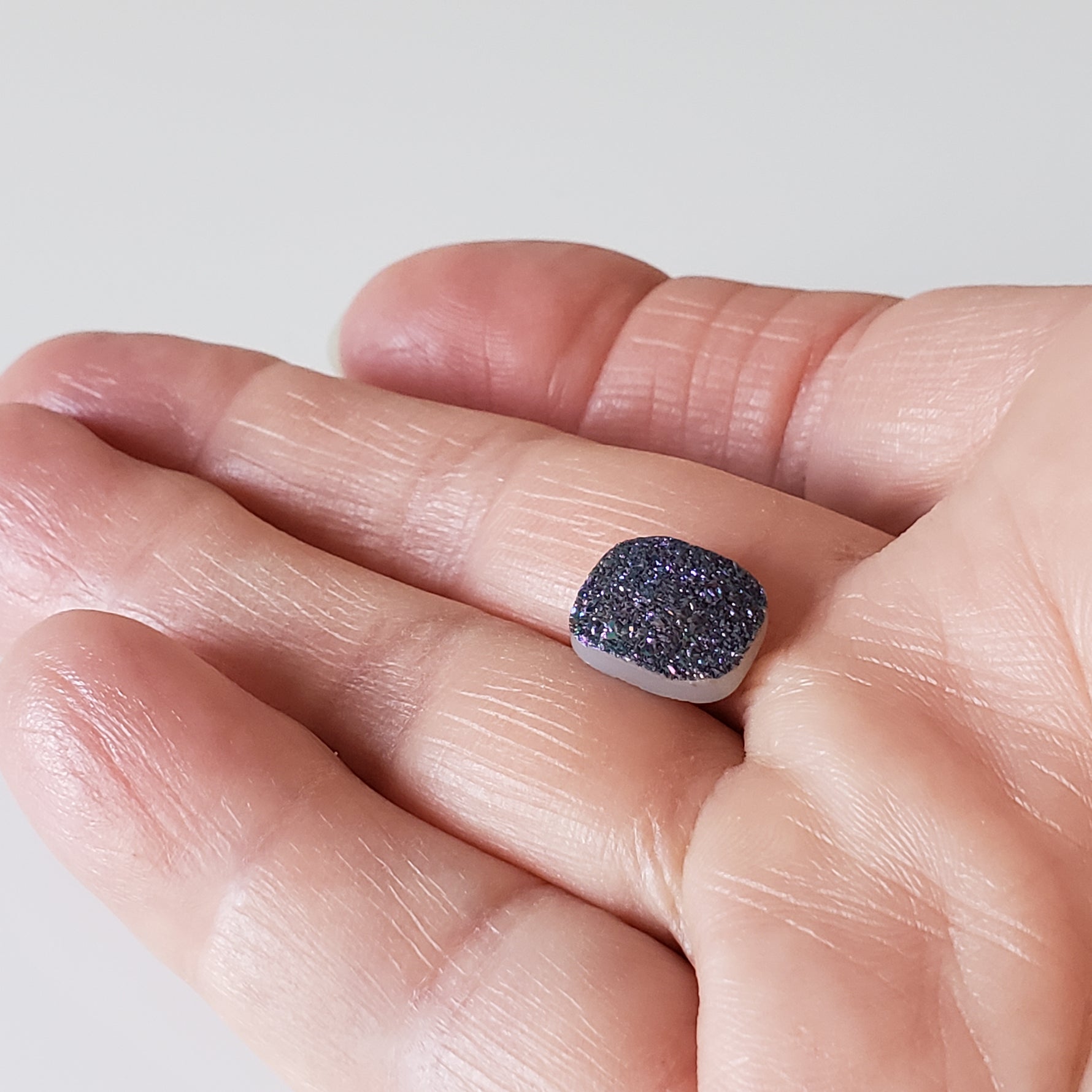 Titanium Druzy | Octagon Tablet | Rainbow Drusy | 12x10mm 3.4ct 9