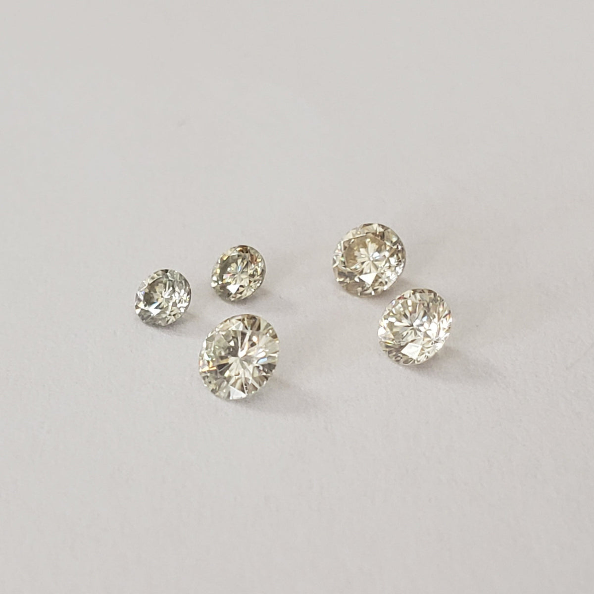  Loose Moissanite | 5 piece Lot | Round Diamond Cut | White | 0.53tcw 