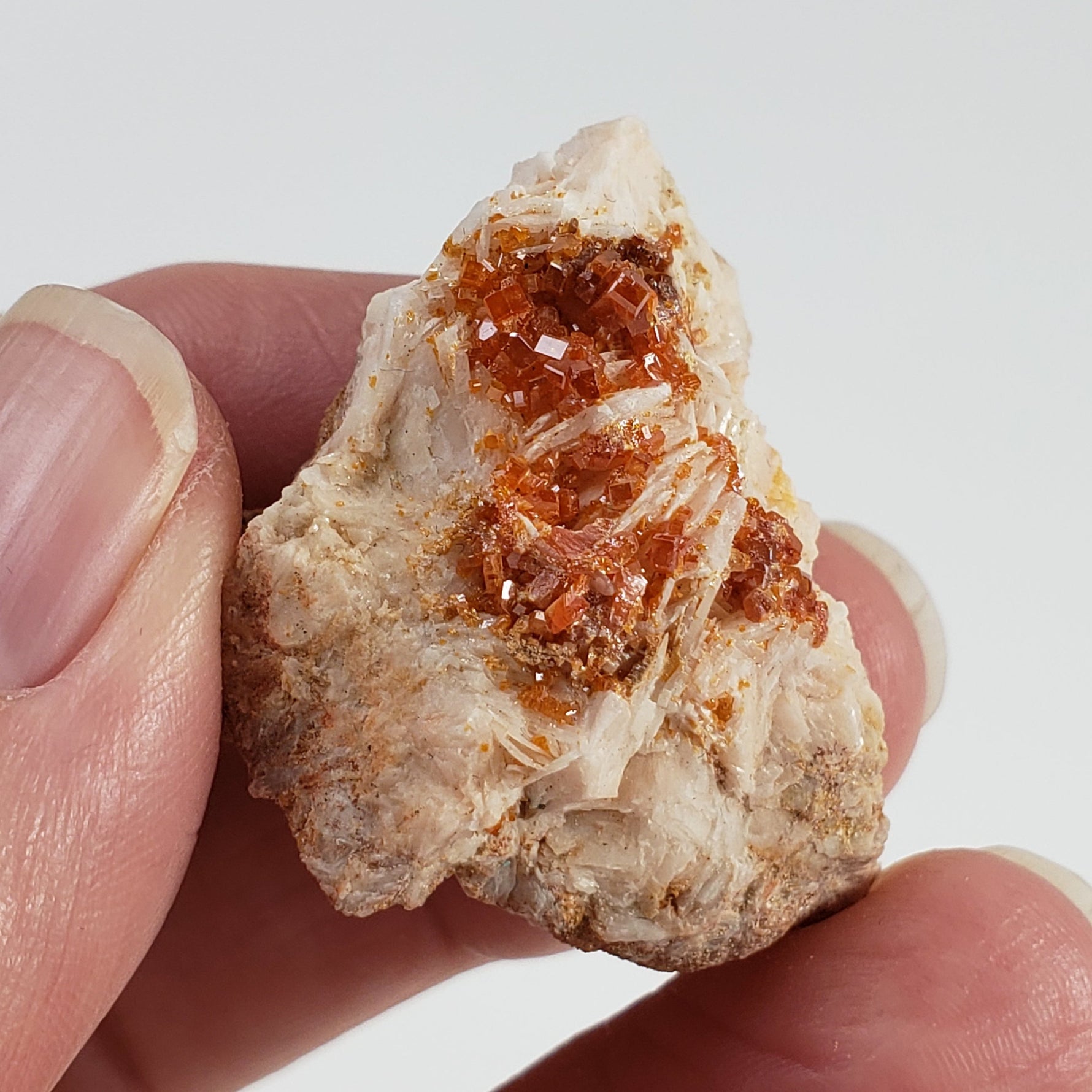  Vanadinite on Barite Crystal | 28.2 grams | Mibladen, Morocco 