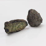  Olivine Volcanic Bomb Pair | Cut and Uncut Lava Coated Crystal | 31.4 gr | Mt Shadwell Volcano, Australia 