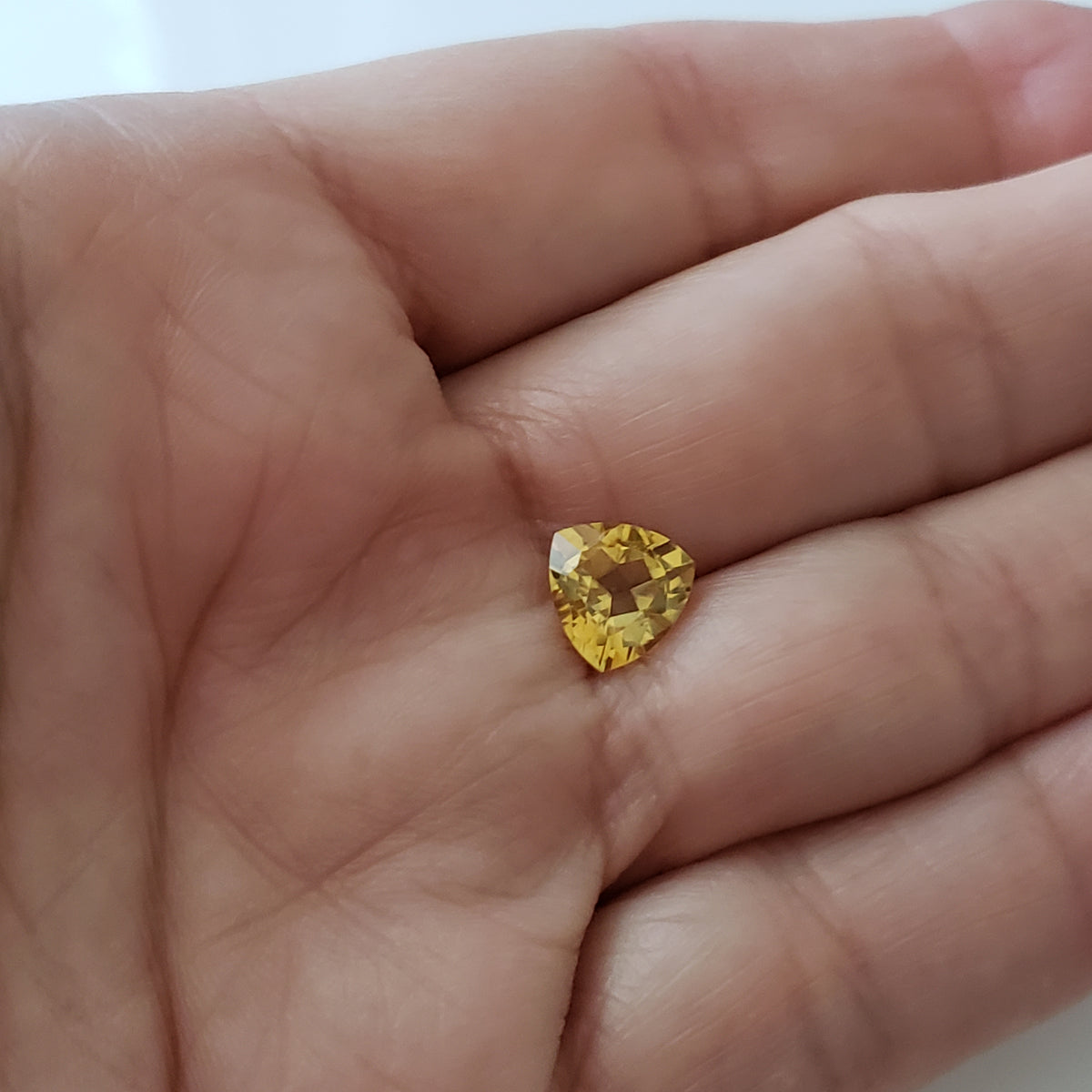   Madeira Citrine | Trilliant Cut | Golden Yellow | 9mm 