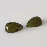 Nephrite Pair | Pear Shape Cabochon | Green | 8x5mm | Canada