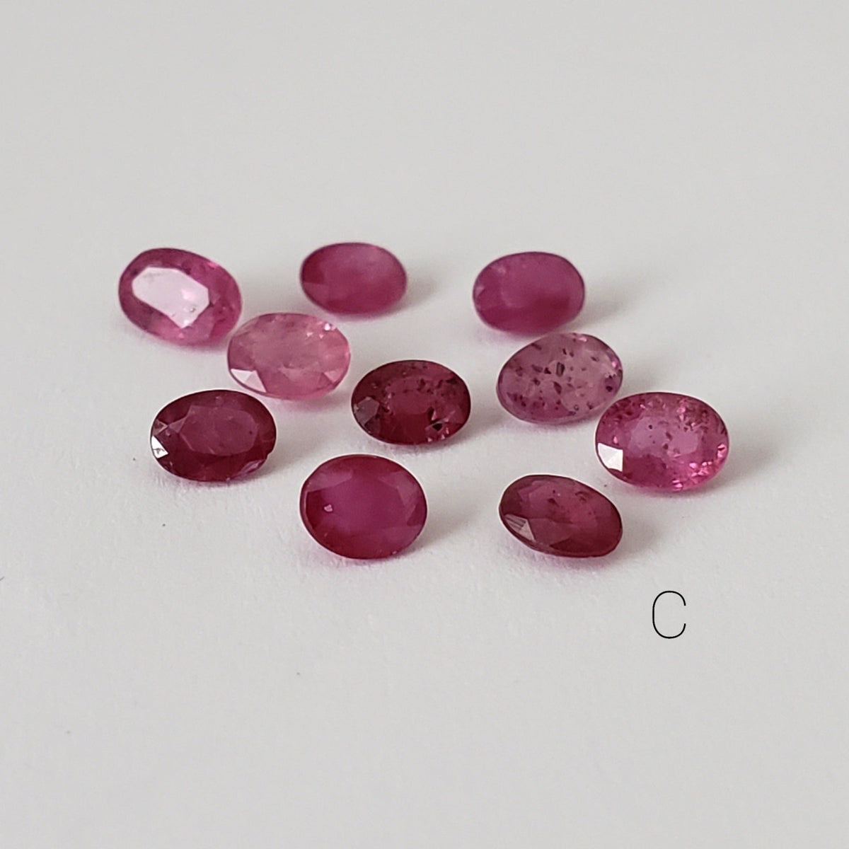  10 Piece Ruby Lot Oval Cut 2.5 - 2.7tcw 