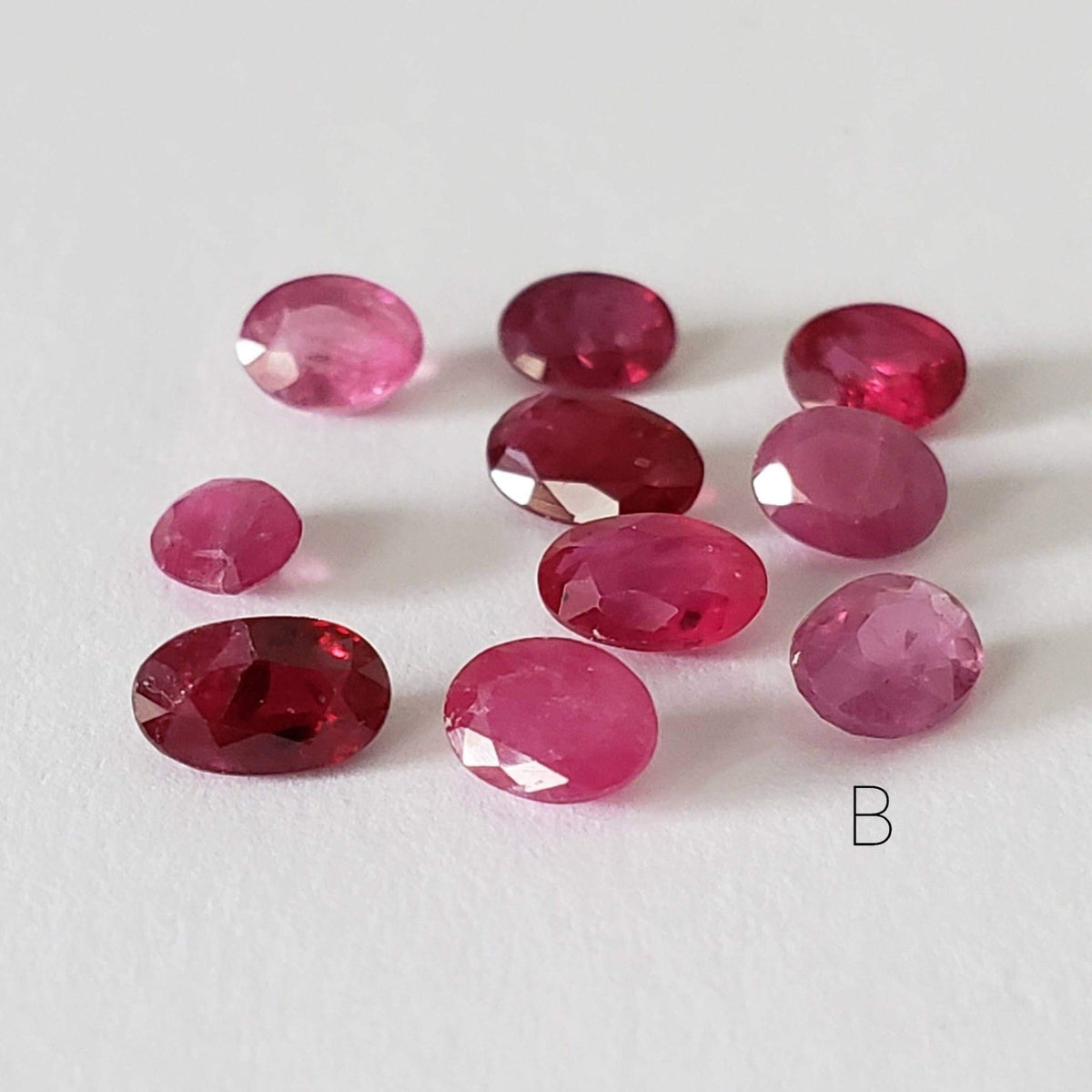  10 Piece Ruby Lot Oval Cut 2.5 - 2.7tcw 