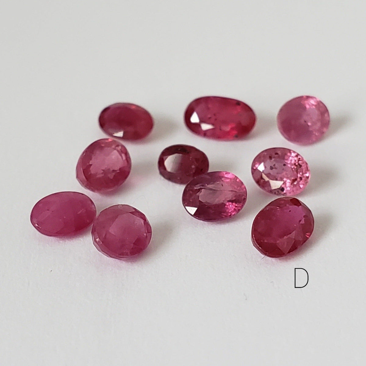  10 Piece Ruby Lot Oval Cut 2.5 - 2.7tcw 