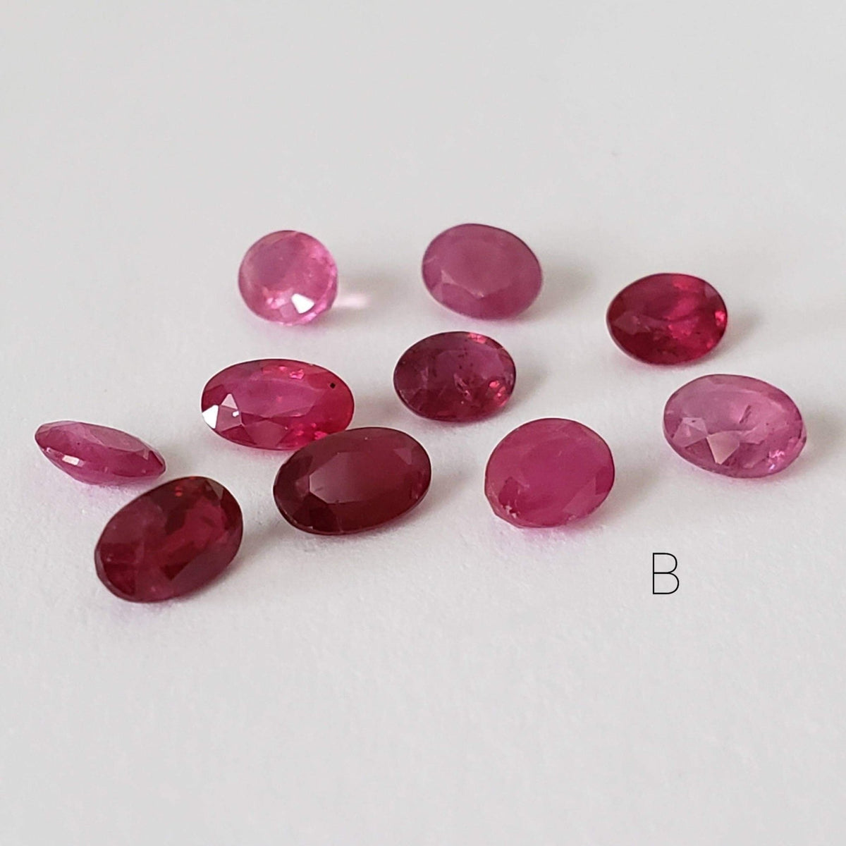  10 Piece Ruby Lot Oval Cut 2.5 - 2.7tcw 