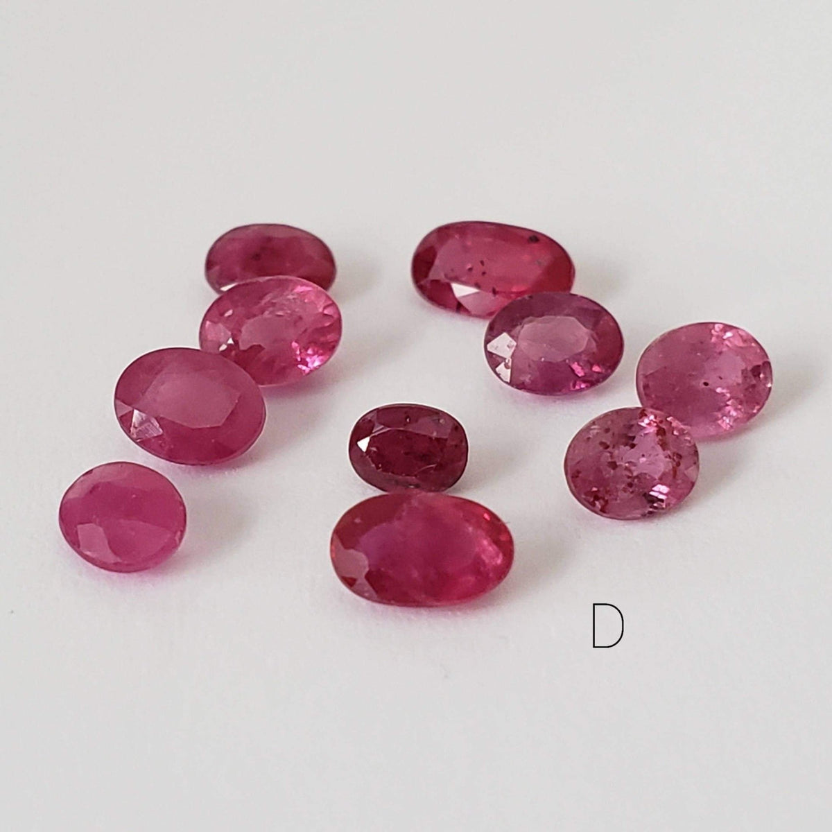  10 Piece Ruby Lot Oval Cut 2.5 - 2.7tcw 