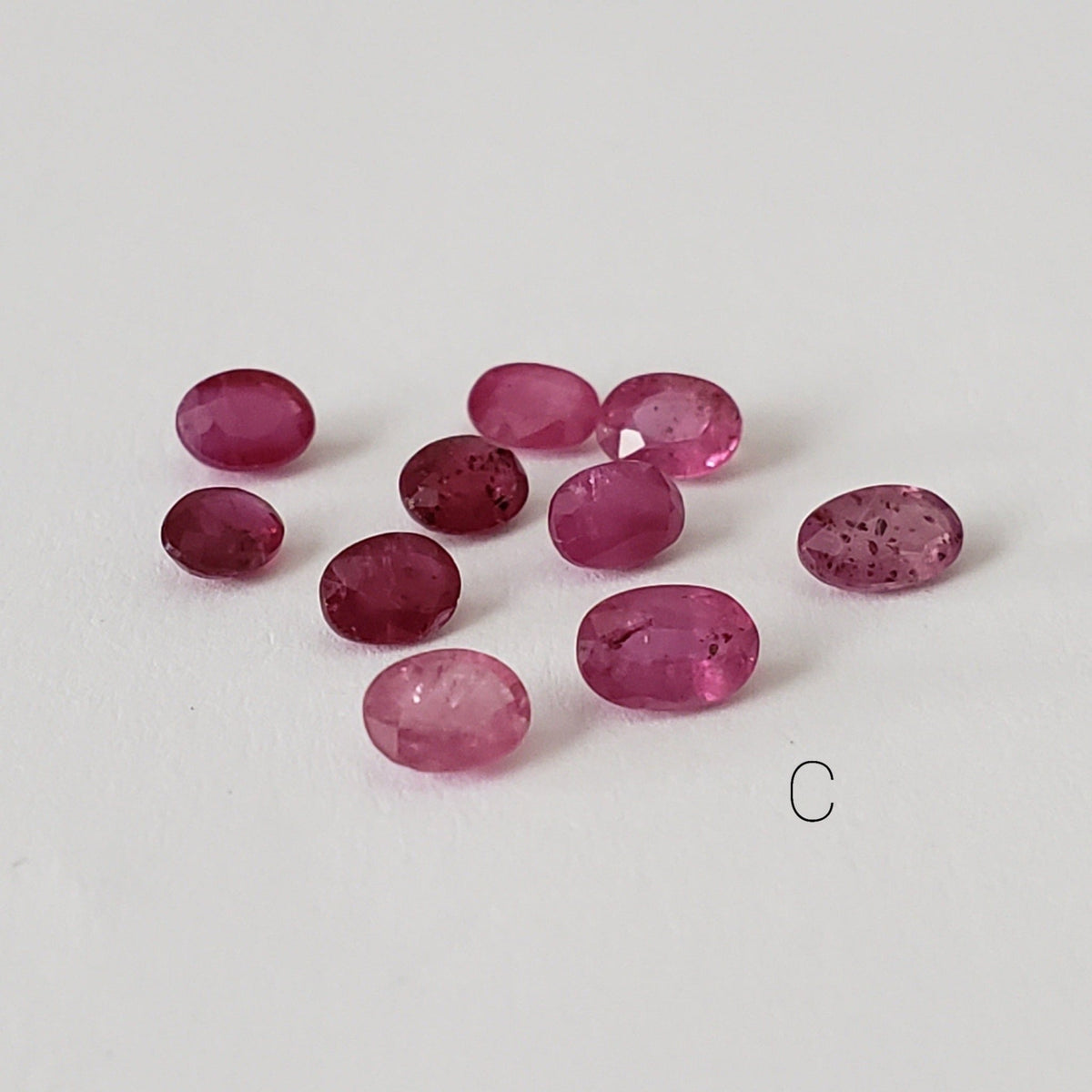  10 Piece Ruby Lot Oval Cut 2.5 - 2.7tcw 