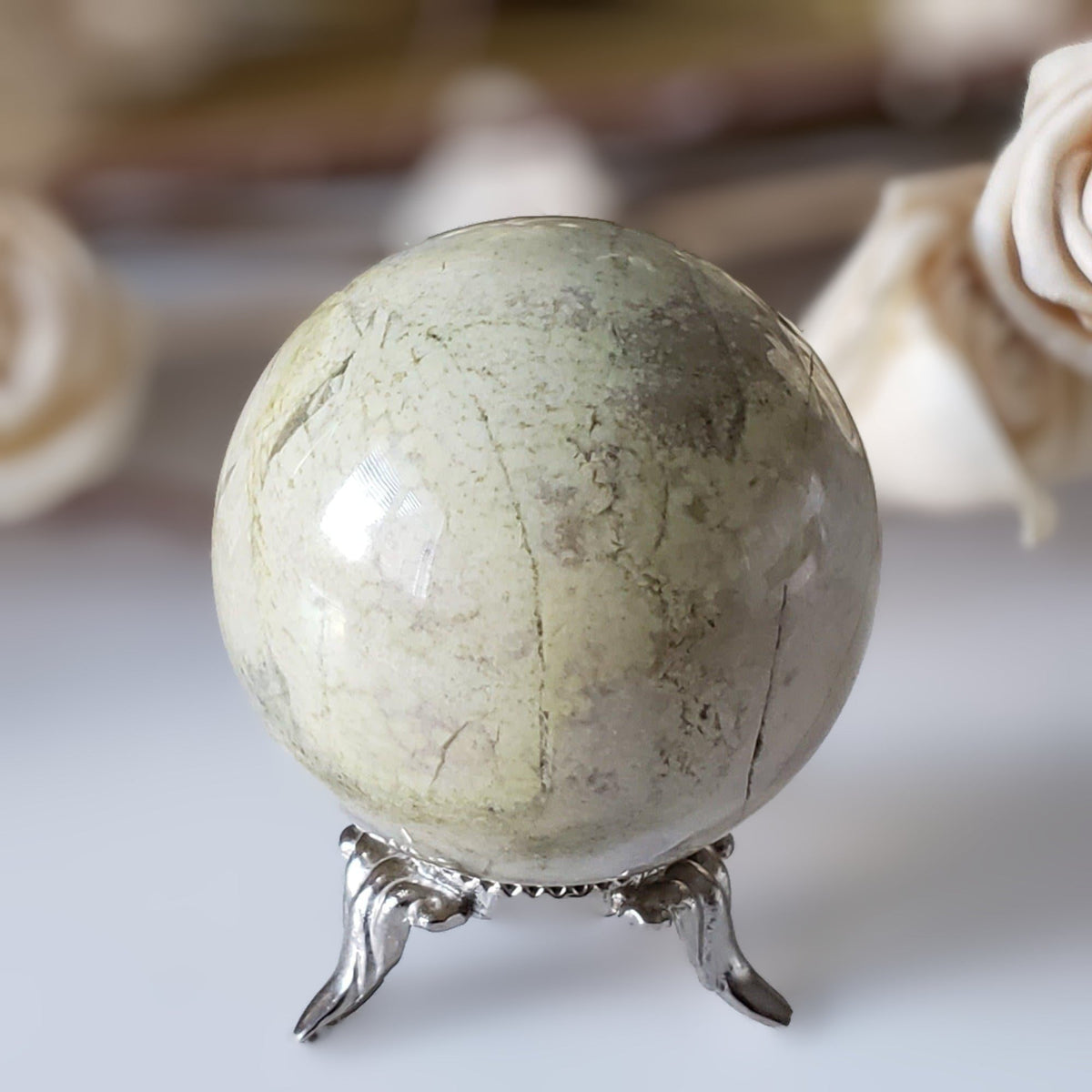 Silver Lace Agate Sphere | Green Gray Brown | 50 mm, 2 in | 198.95 grams 5