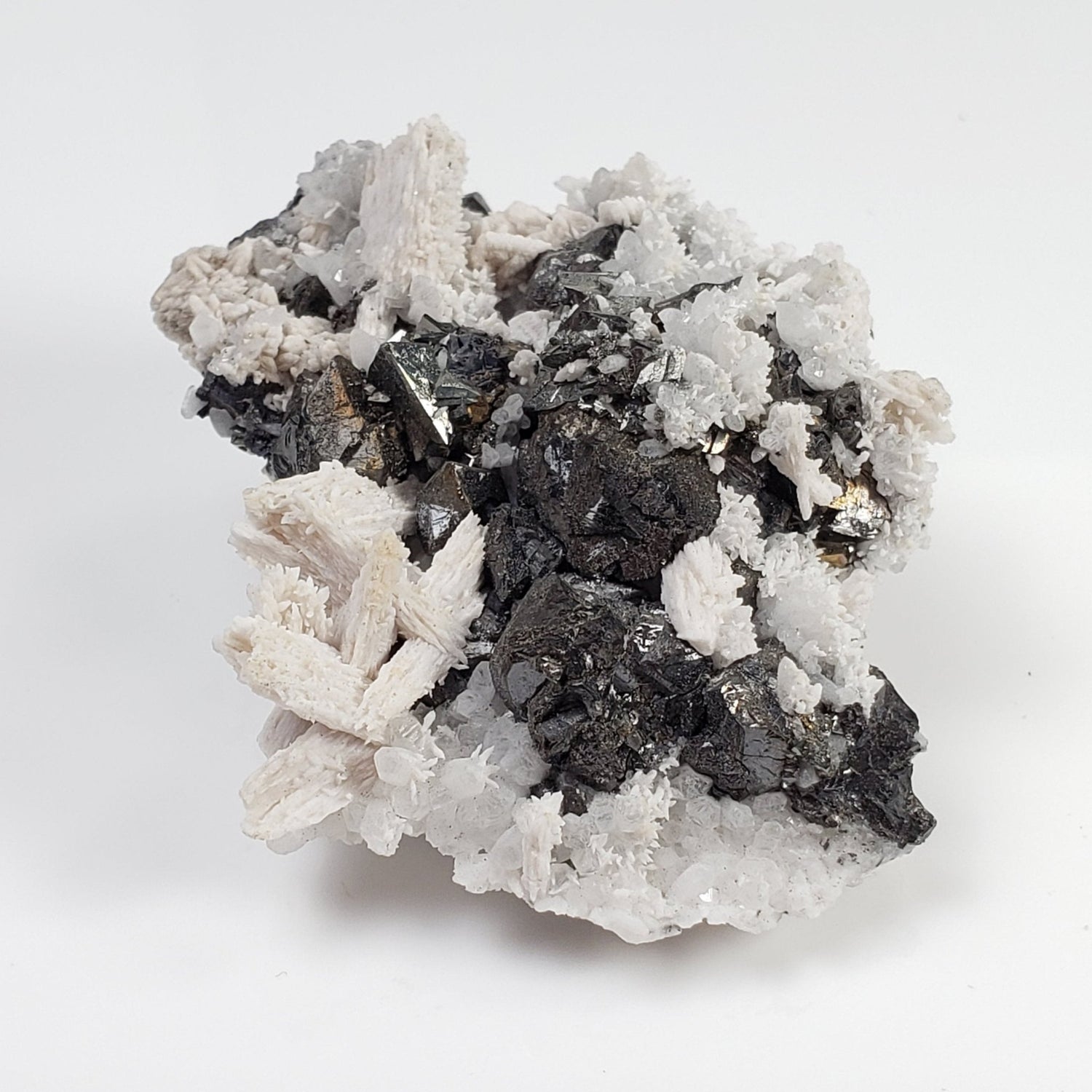 Tetrahedrite, Calcite and Quartz Crystal Cluster | 59.2 Grams | Lima Peru 2