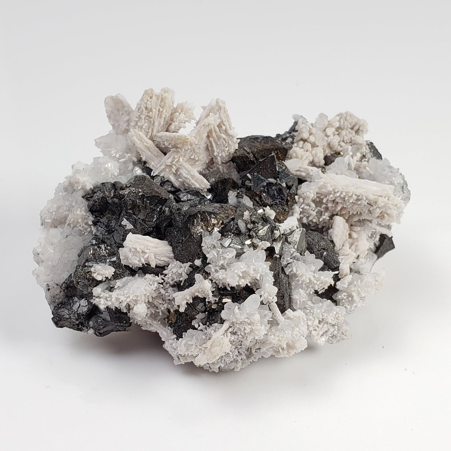 Tetrahedrite, Calcite and Quartz Crystal Cluster | 59.2 Grams | Lima Peru 1