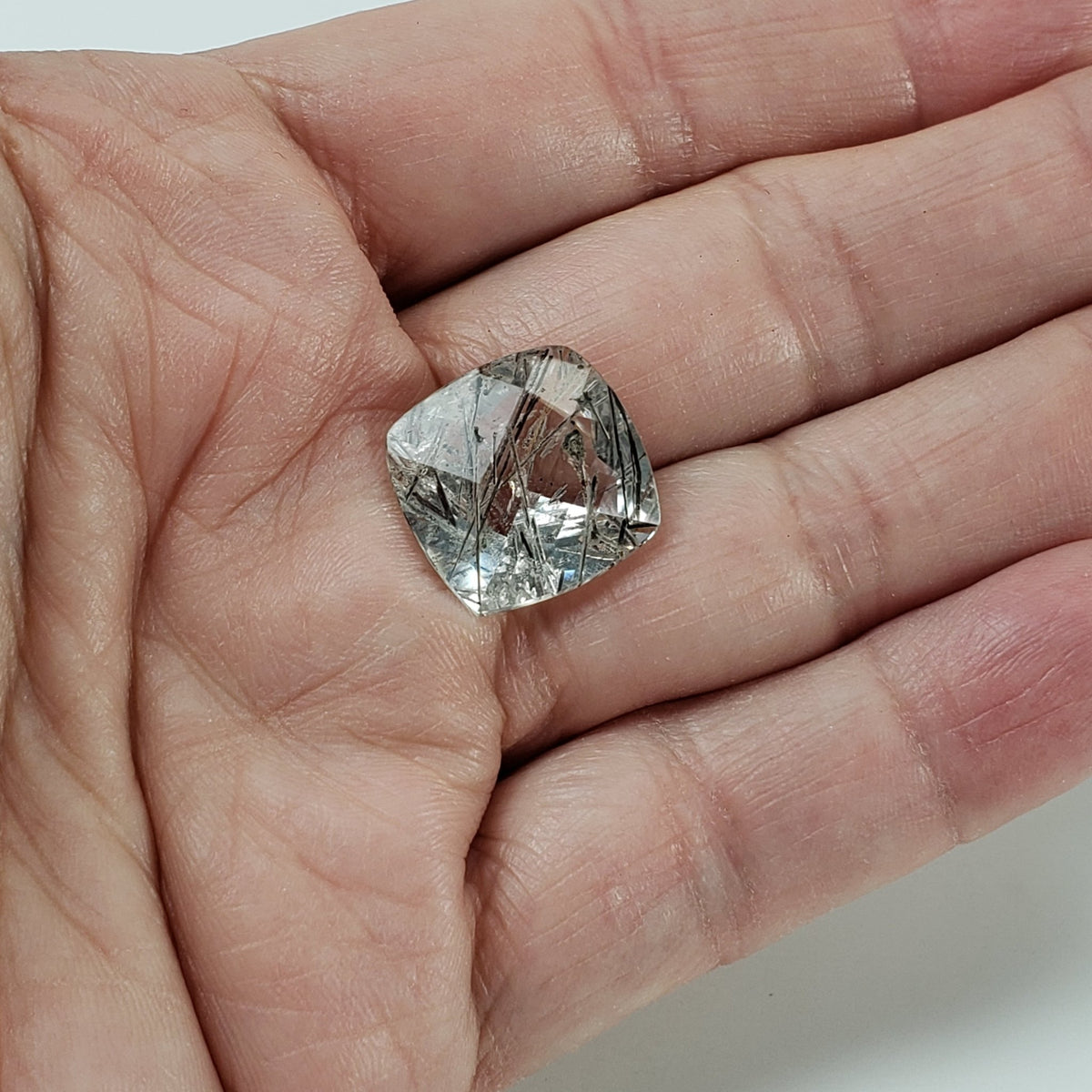 Tourmalinated Quartz | Cushion Cut | 16.8mm 14.5ct | Brazil