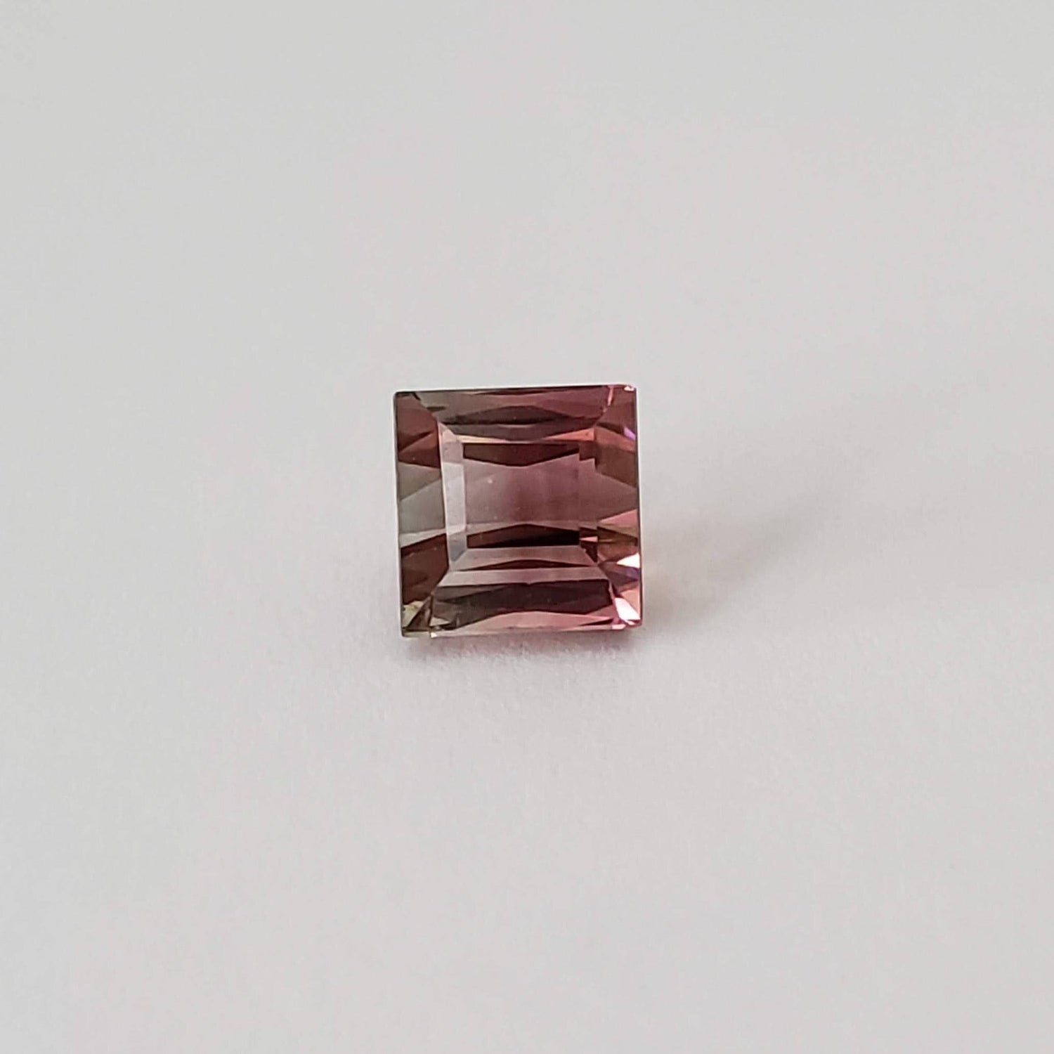  Tourmaline Square Cut Pink-Green Bi-color 5.9mm 1.7ct 