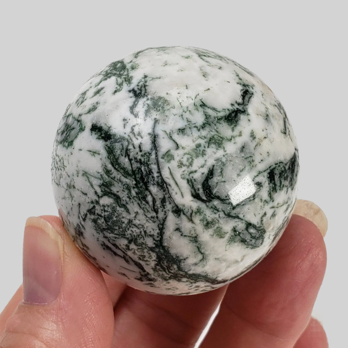   Tree Agate Sphere | 48 mm, 1.9 inches | 145 grams 