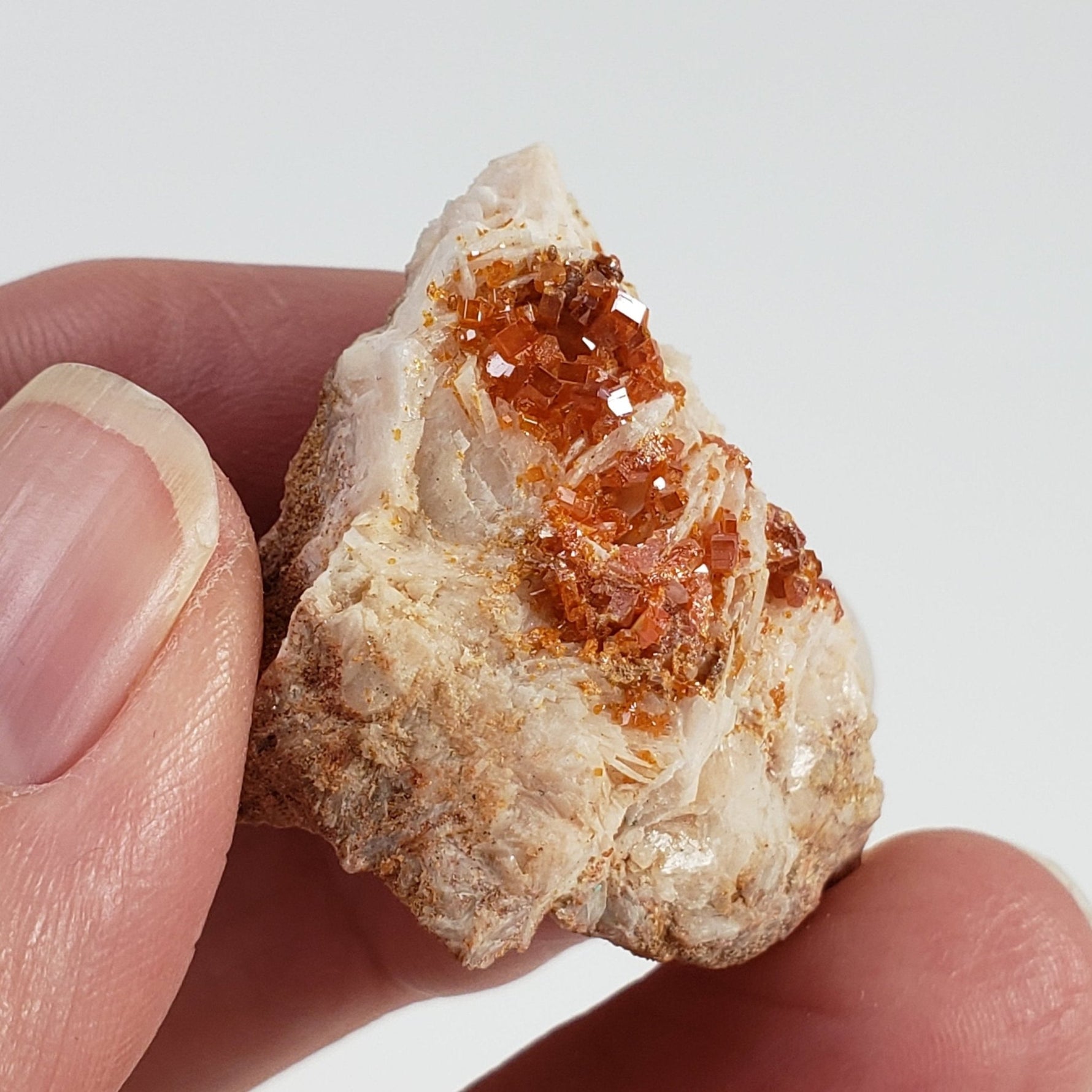 Vanadinite on Barite Crystal | 28.2 grams | Mibladen, Morocco 5