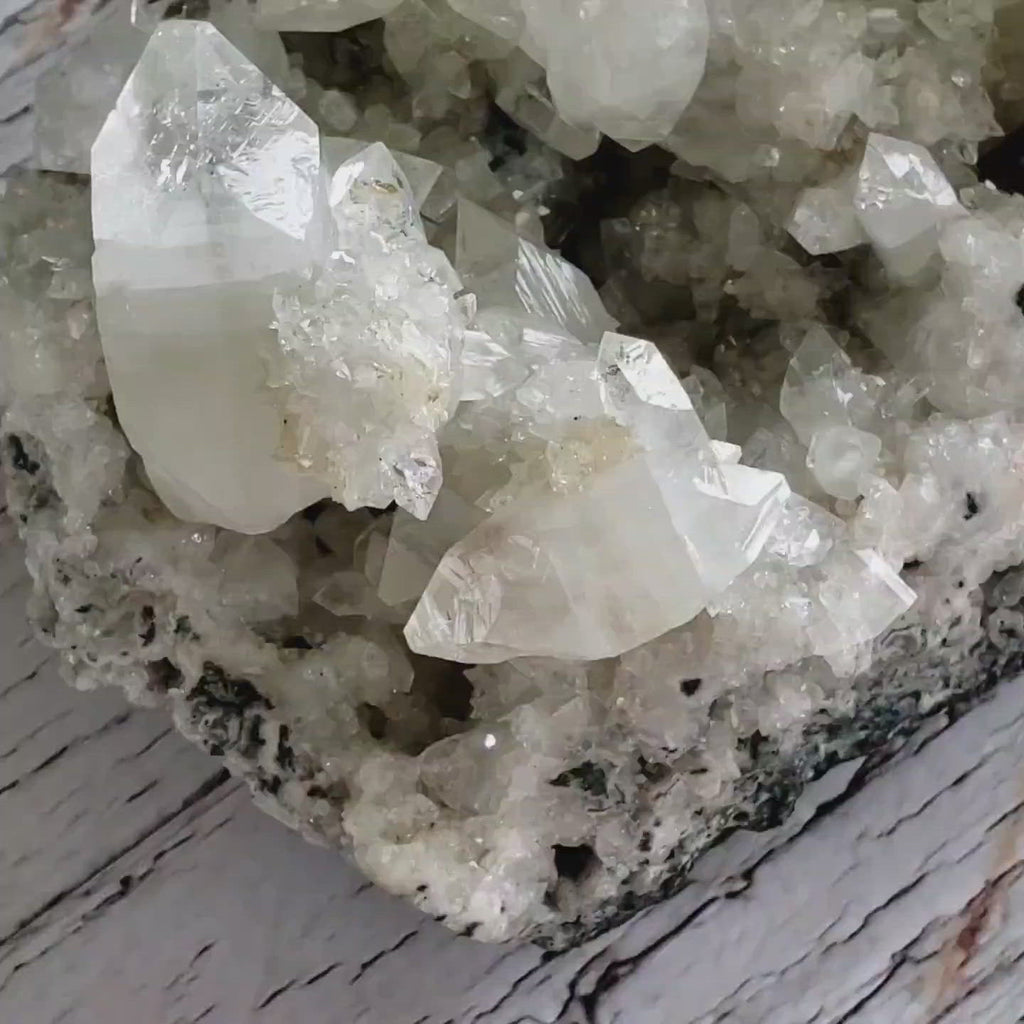 Huge Double Terminated Apophyllite and Stilbite Cluster on Chalcedony Druse Crystal Jalgaon, India