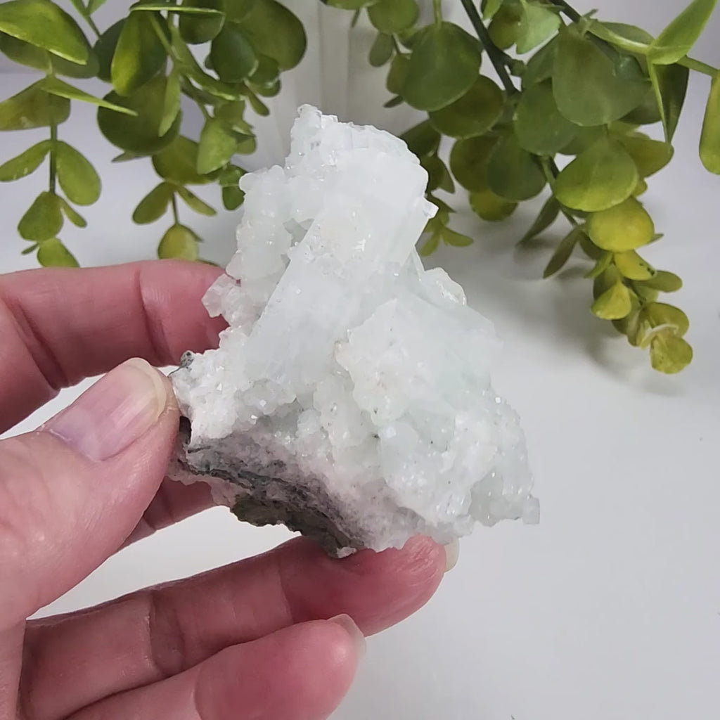 Apophyllite and Prehnite Cluster Crystal | 86 grams | Bombay, India