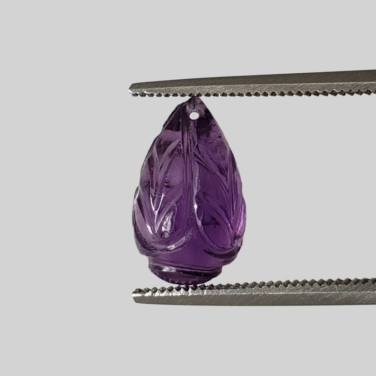  Amethyst | Carved Drilled Briolette | Purple | 11.8x7.2mm 3.6Ct 
