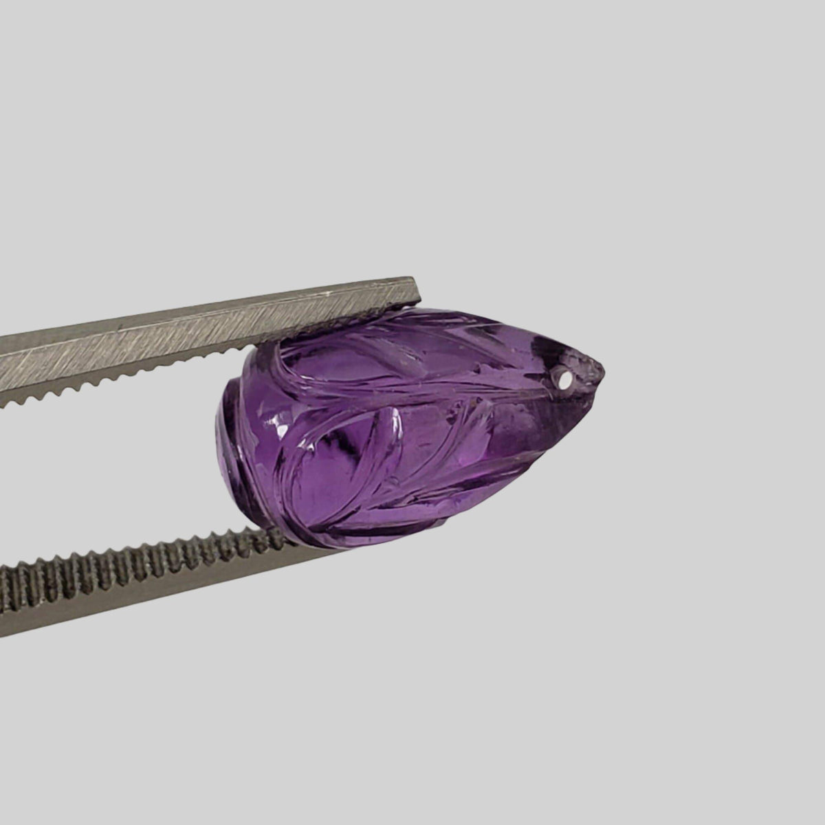  Amethyst | Carved Drilled Briolette | Purple | 11.8x7.2mm 3.6Ct 1
