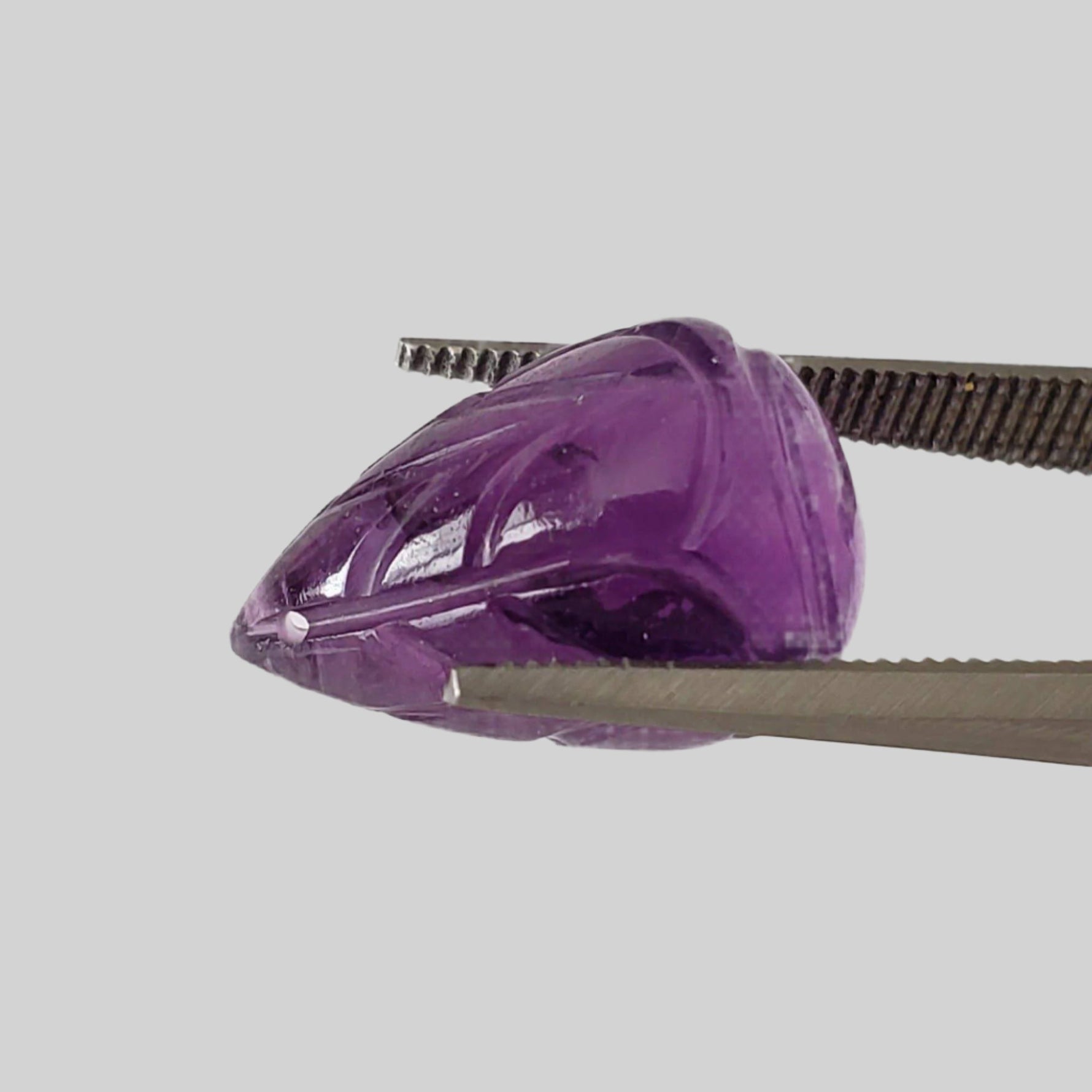  Amethyst | Carved Drilled Briolette | Purple | 15x10.2mm 8.9ct 1