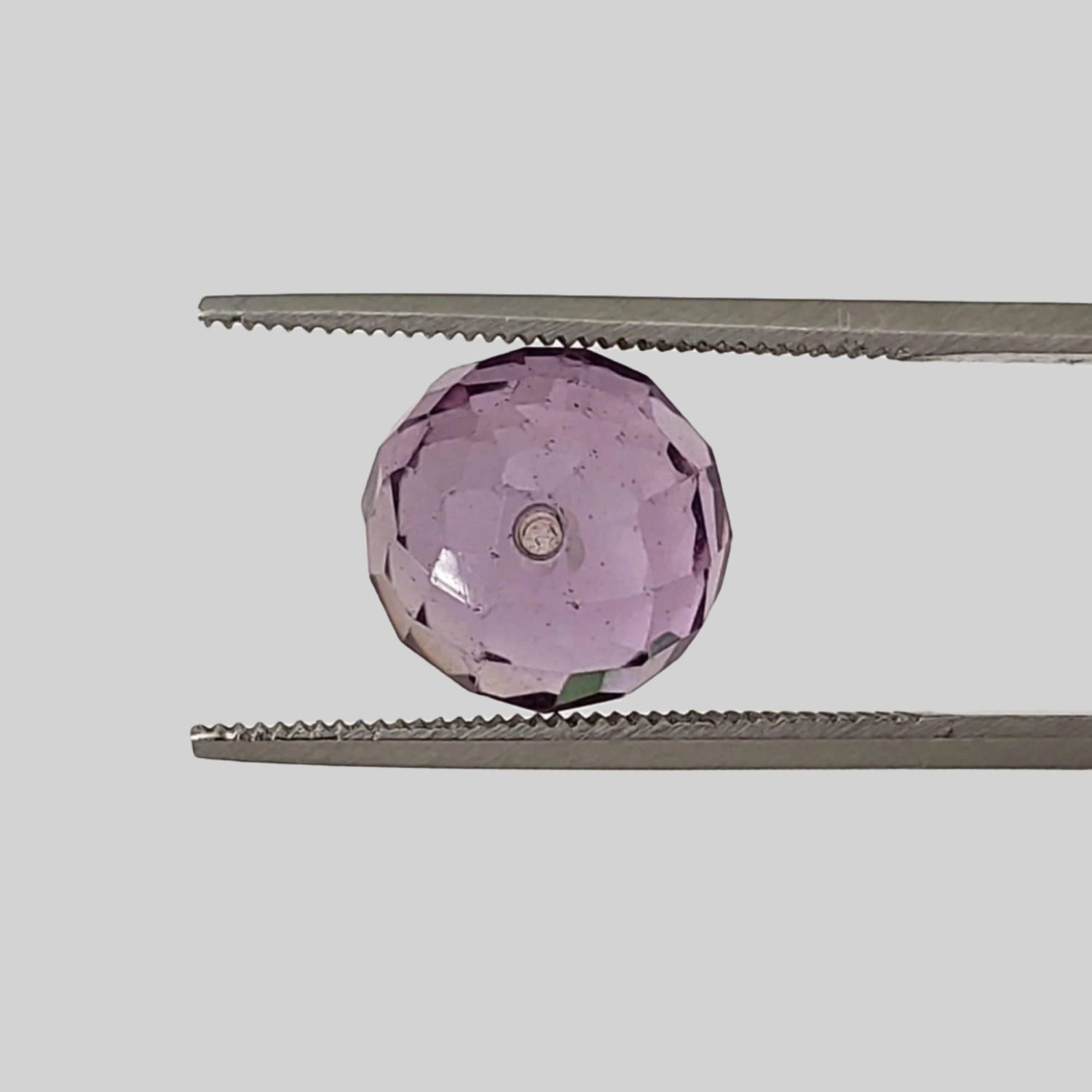  Amethyst |  Half Drilled Faceted Sphere | Purple | 10 mm 6.6ct 2