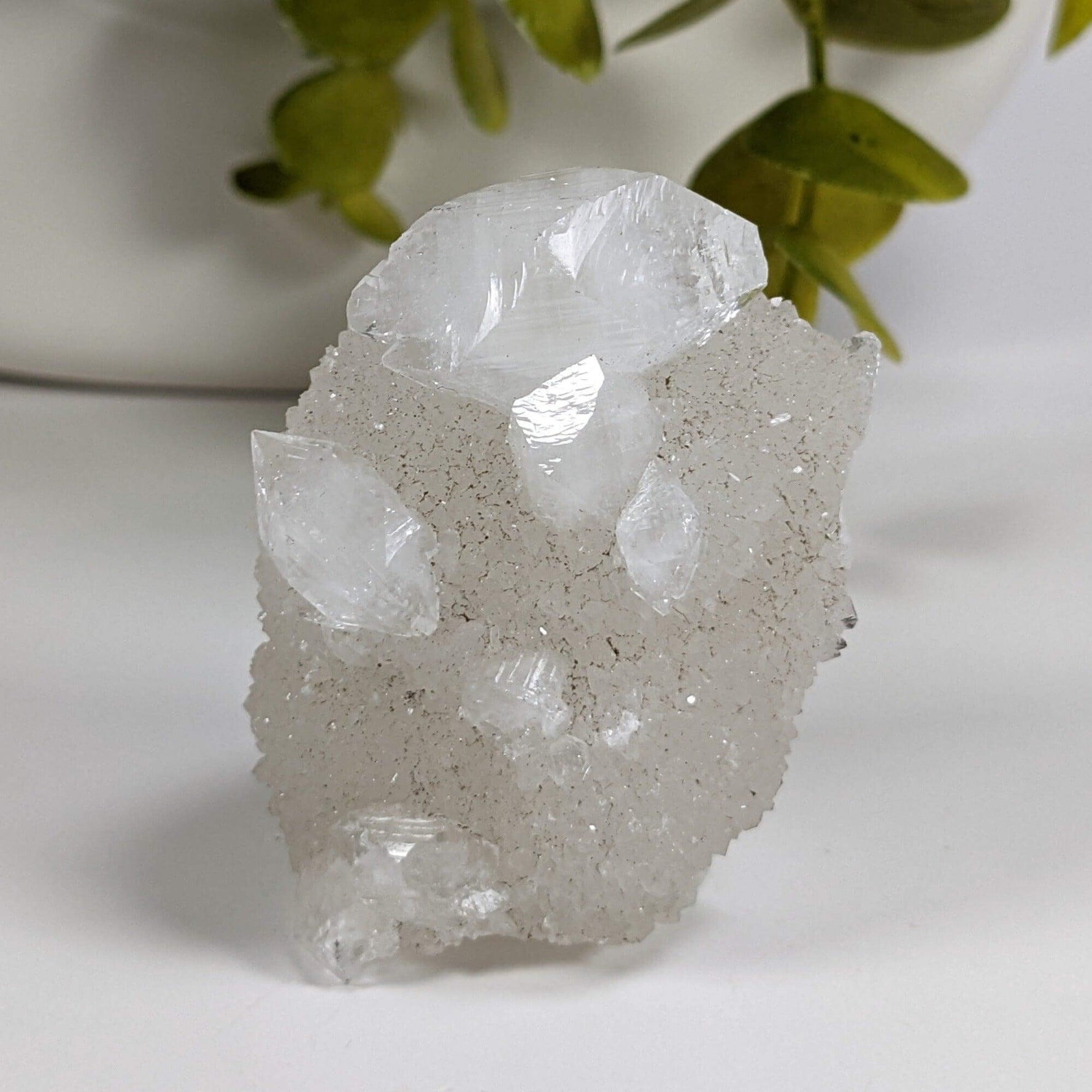  Apophyllite on Calcite Crystal Cluster | Double Terminated Apophyllite | 107 grams | Jalgaon India | SO24 