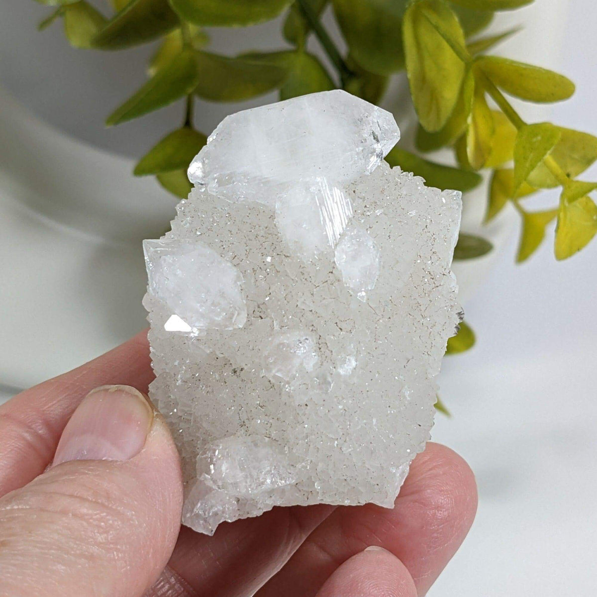  Apophyllite on Calcite Crystal Cluster | Double Terminated Apophyllite | 107 grams | Jalgaon India | SO24 4