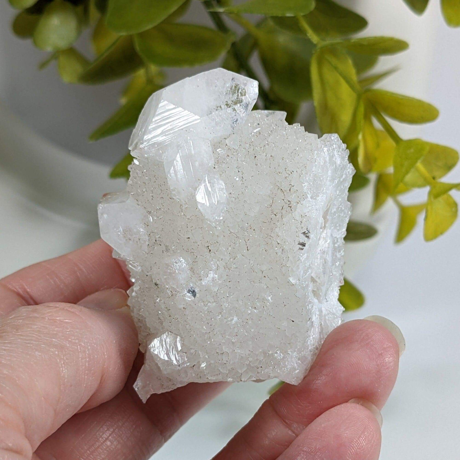  Apophyllite on Calcite Crystal Cluster | Double Terminated Apophyllite | 107 grams | Jalgaon India | SO24 5