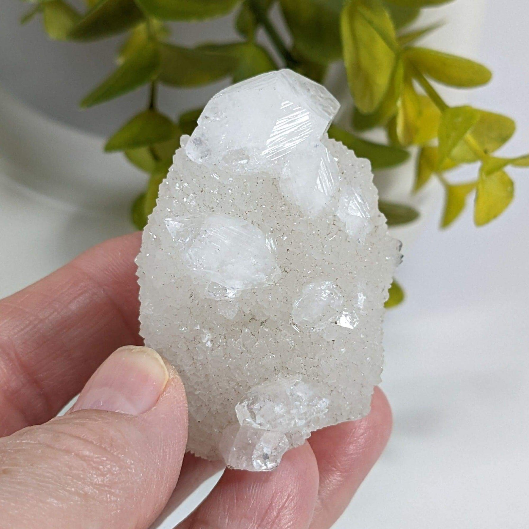  Apophyllite on Calcite Crystal Cluster | Double Terminated Apophyllite | 107 grams | Jalgaon India | SO24 9