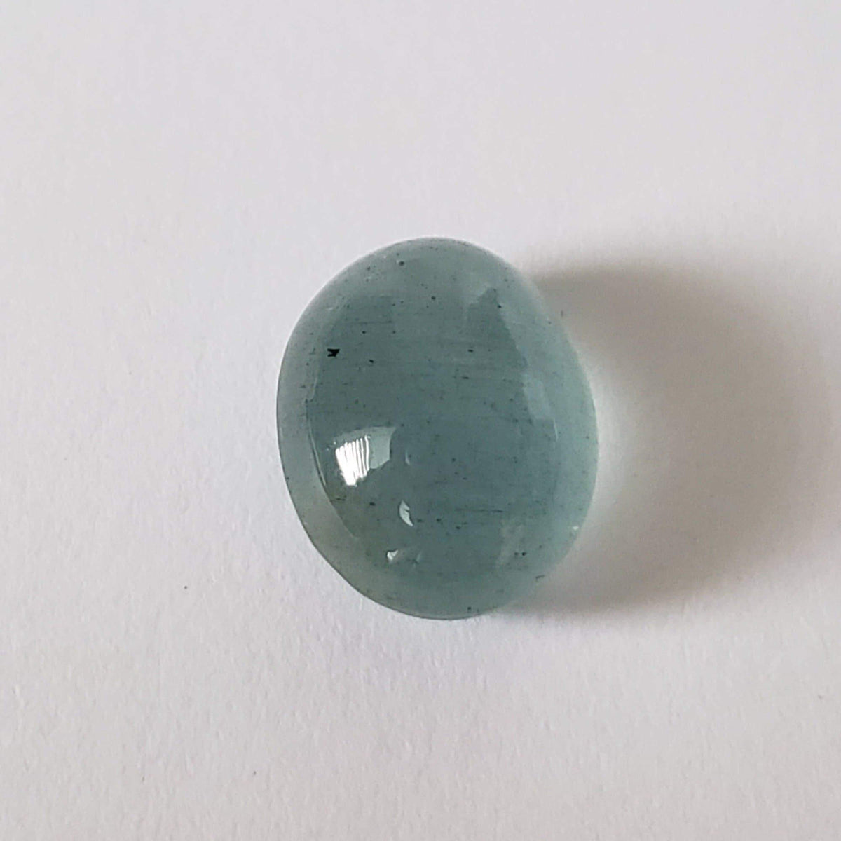 Aquamarine | Oval Cabochon | Light Grayish Blue | 11.3x9.1mm 4.85ct 4