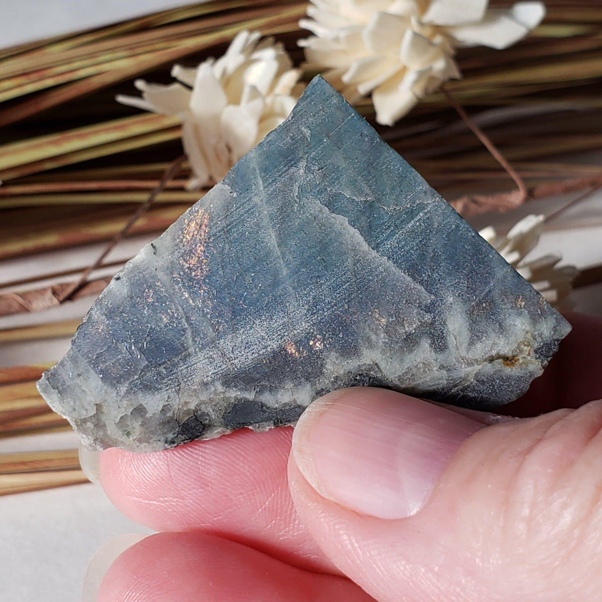  Authentic Labradorite Natural Rainbow Unpolished Stone Slice Mineral 17.5 Gr, Labrador Canada | SO24 2