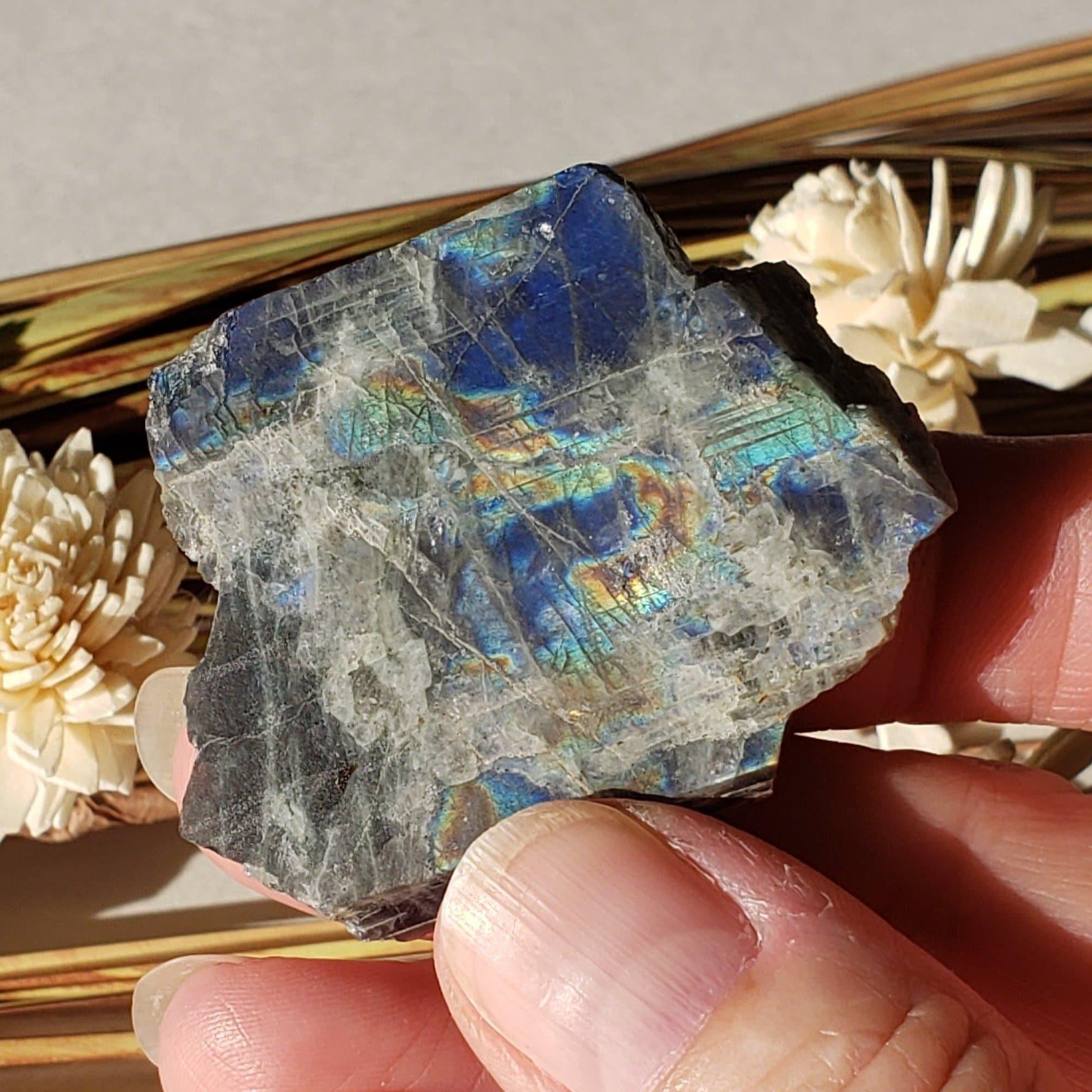  Authentic Labradorite Natural Rainbow Unpolished Stone Slice Mineral 31 Gr, Labrador Canada | SO24 3