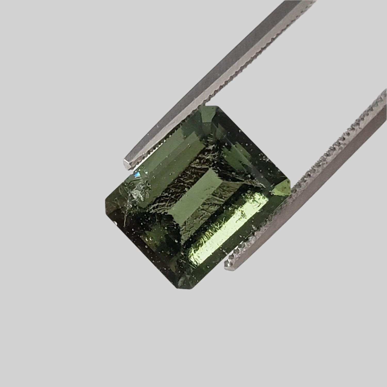  Authentic Moldavite | Octagon Cut | 10x8mm | Chlum Region, Czech Republic 