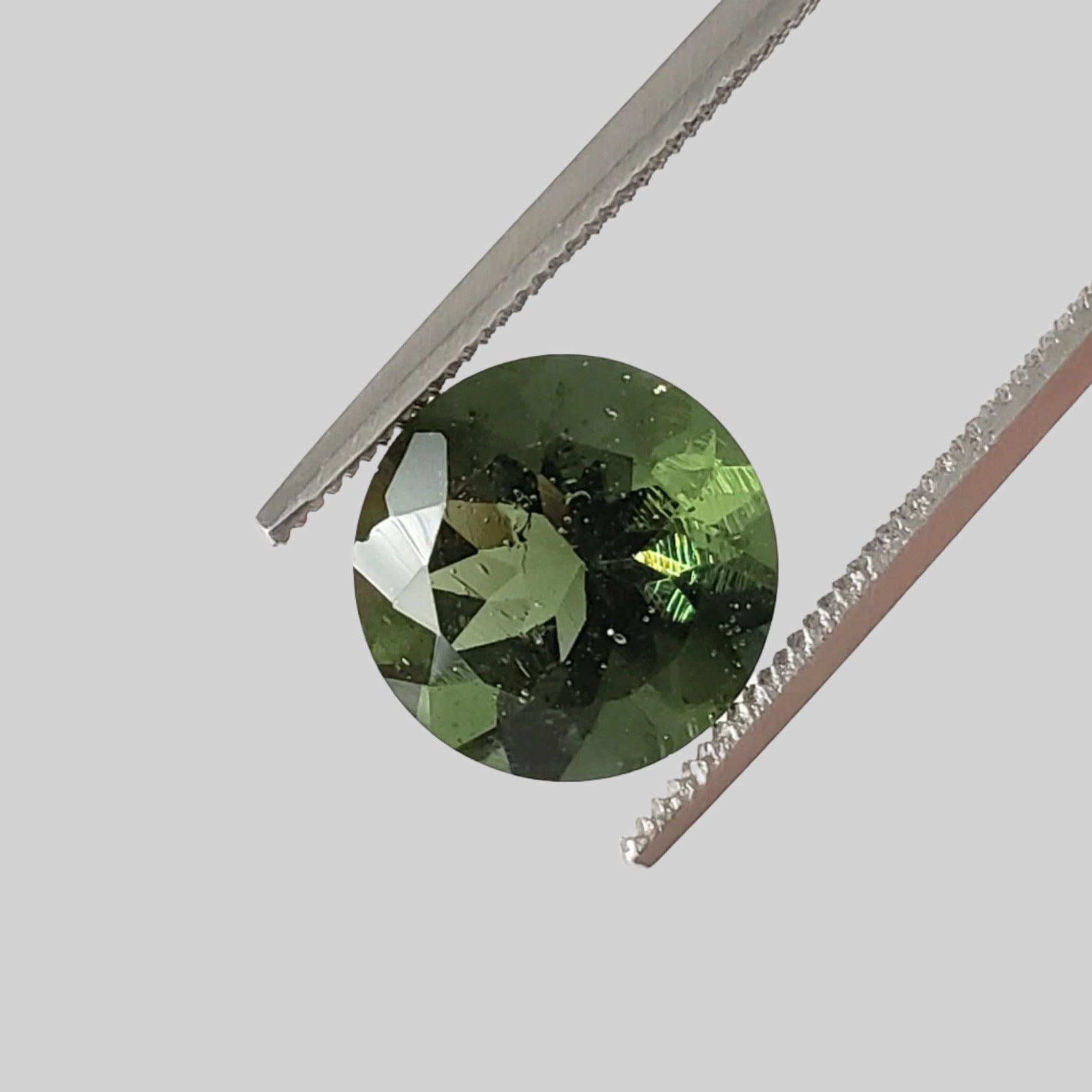  Authentic Moldavite | Round Cut | 9mm, 2.25ct | Chlum Region, Czech Republic 
