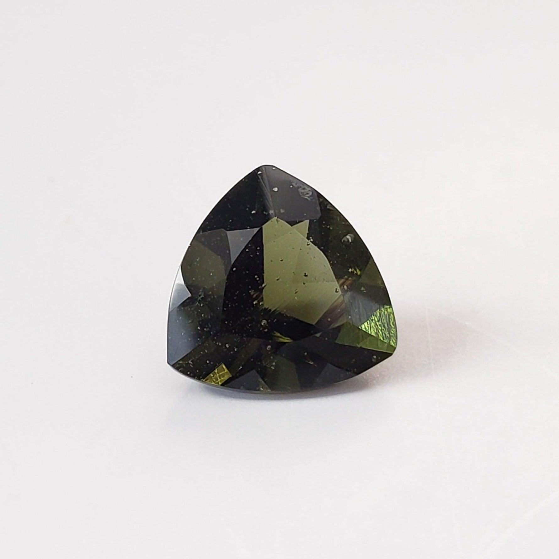 Authentic Moldavite | Trilliant Cut | 10mm | Chlum Region, Czech Republic | SO24 5