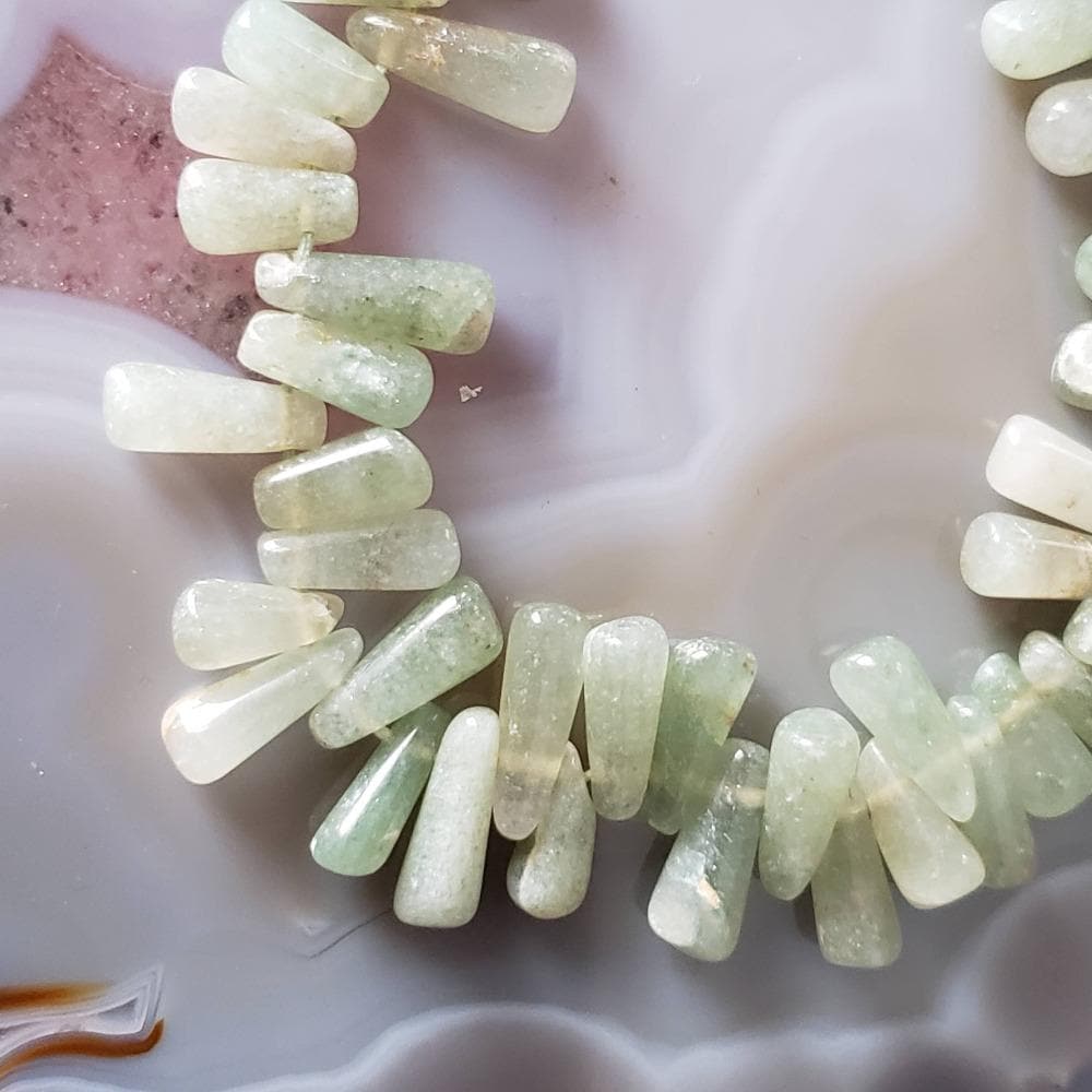  Aventurine Gemstone Beads | 38 cm, 15 inch Strand | Teardrop | Green 1