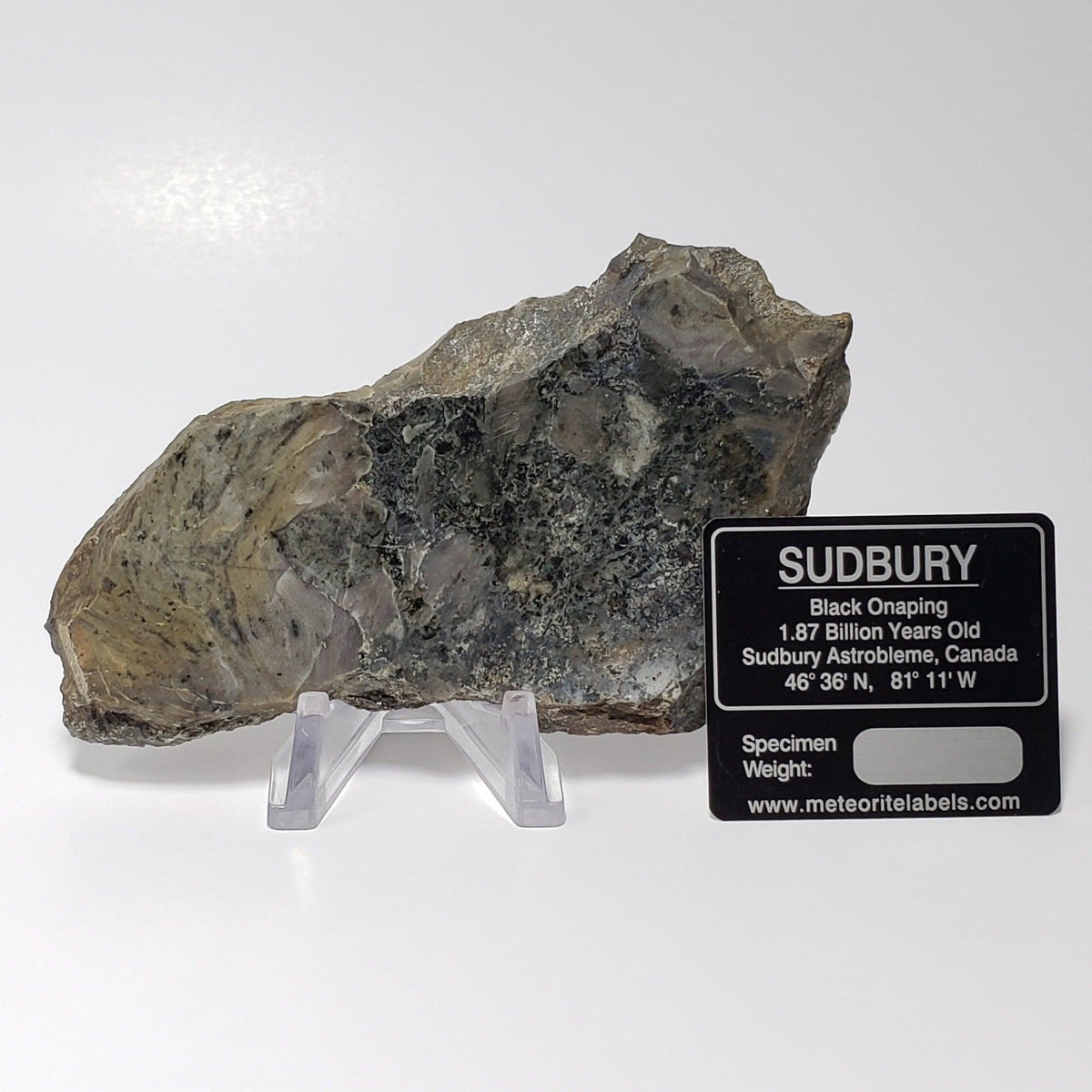  Black Onaping Slice | 102.5 Grams | Impactite | Sudbury Structure, Canada | SO24 